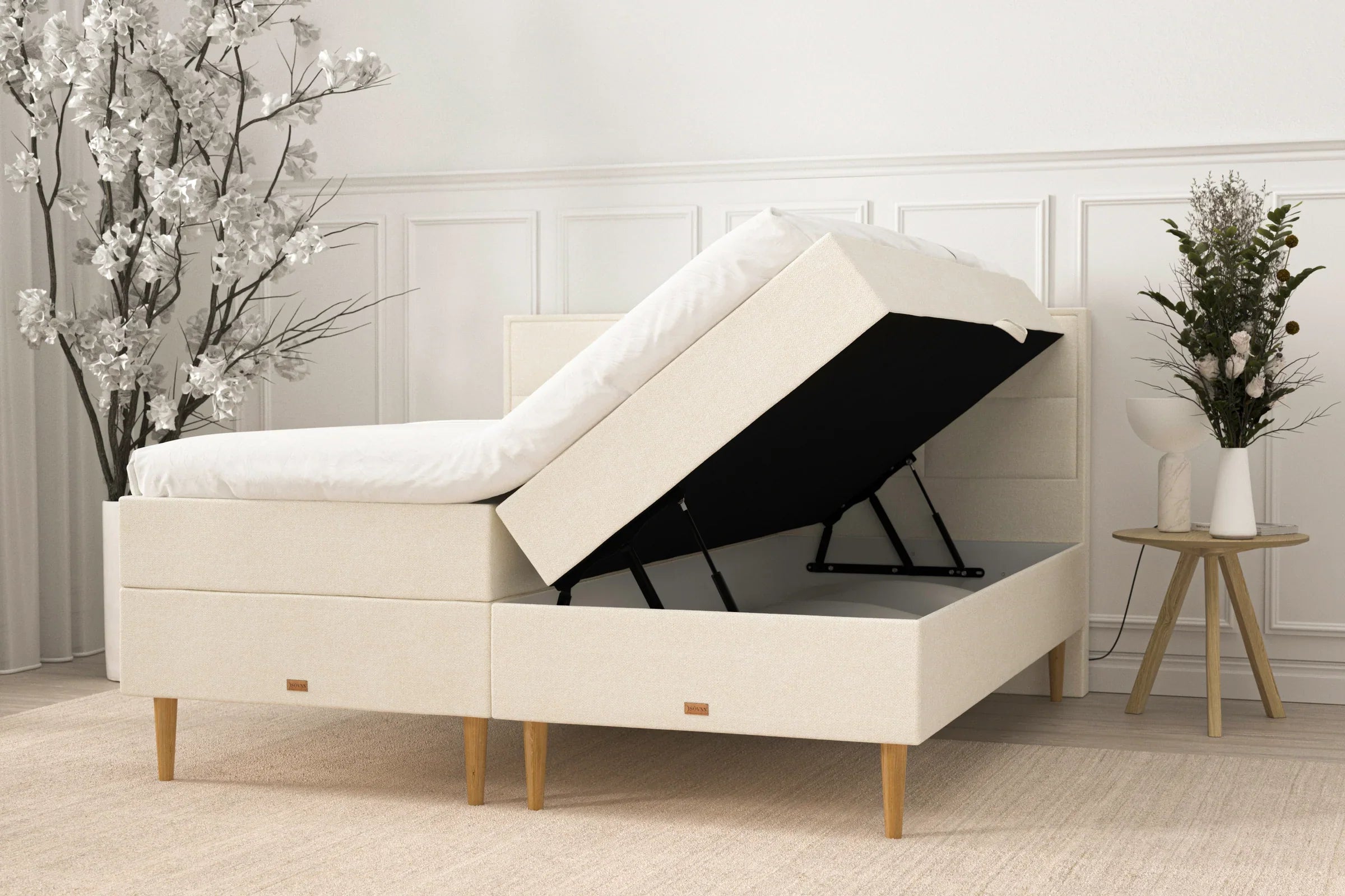 Boxsenge med opbevaring - 180x210