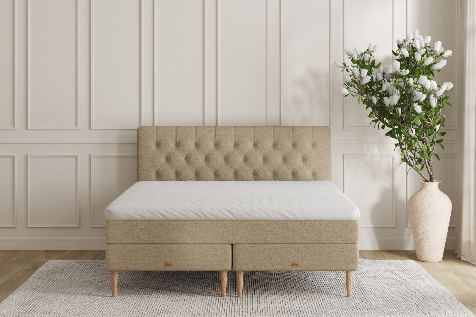 SÖVNN Chesterfield Sengegavl - Sand - 180x115