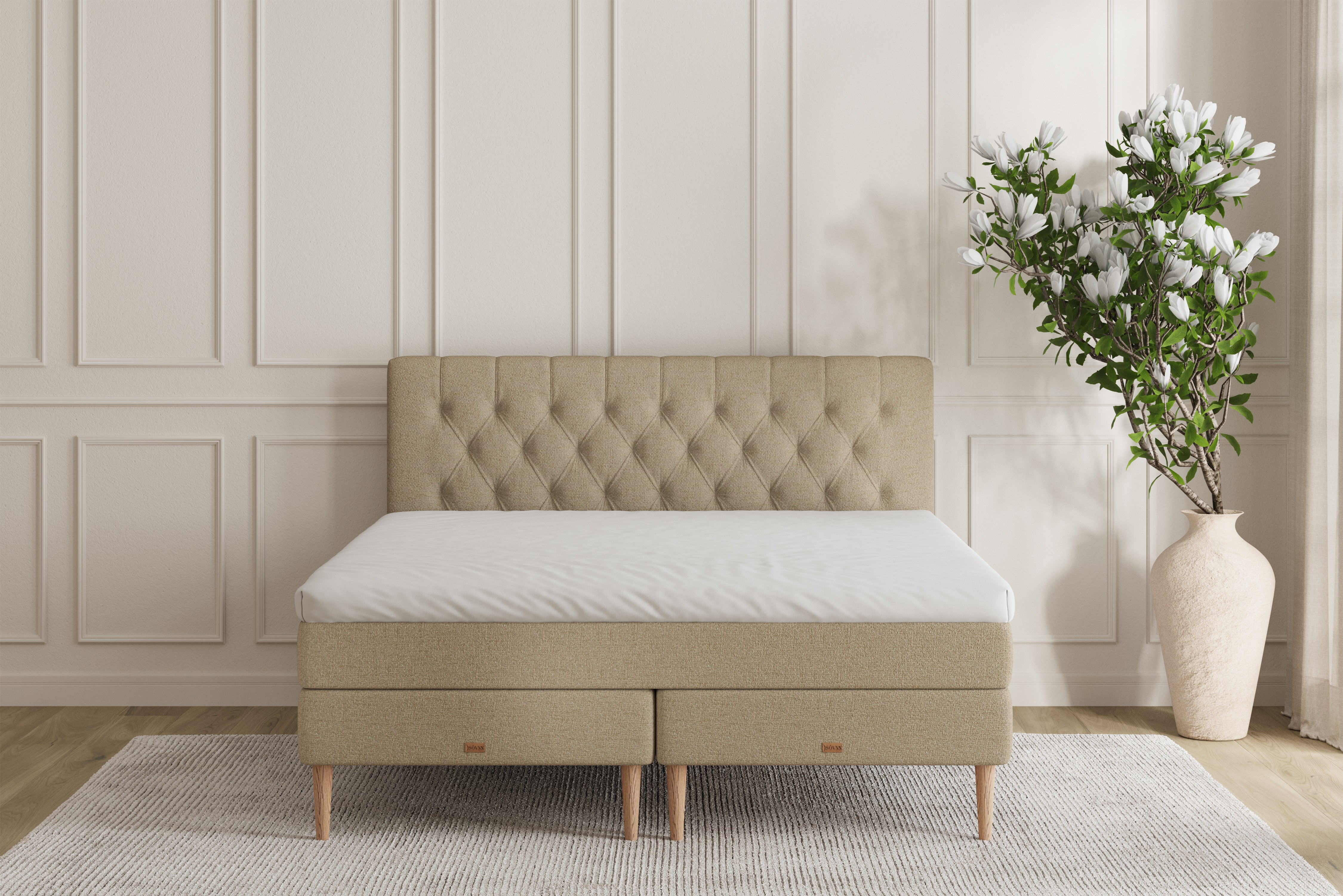 SÖVNN Chesterfield Sengegavl - Grå - 120x115