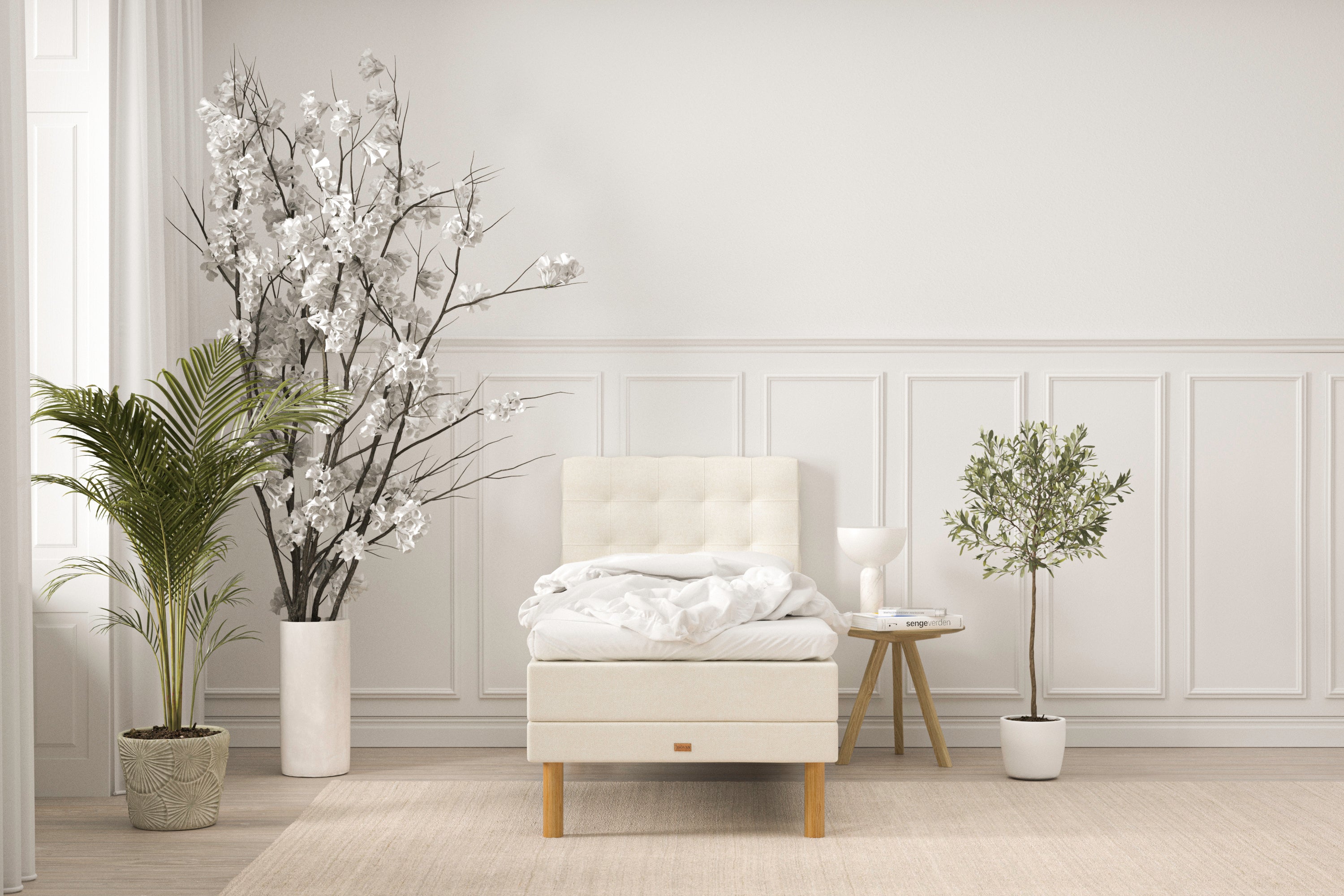 SÖVNN Deluxe Elevationsseng - 90x200 - Lys beige