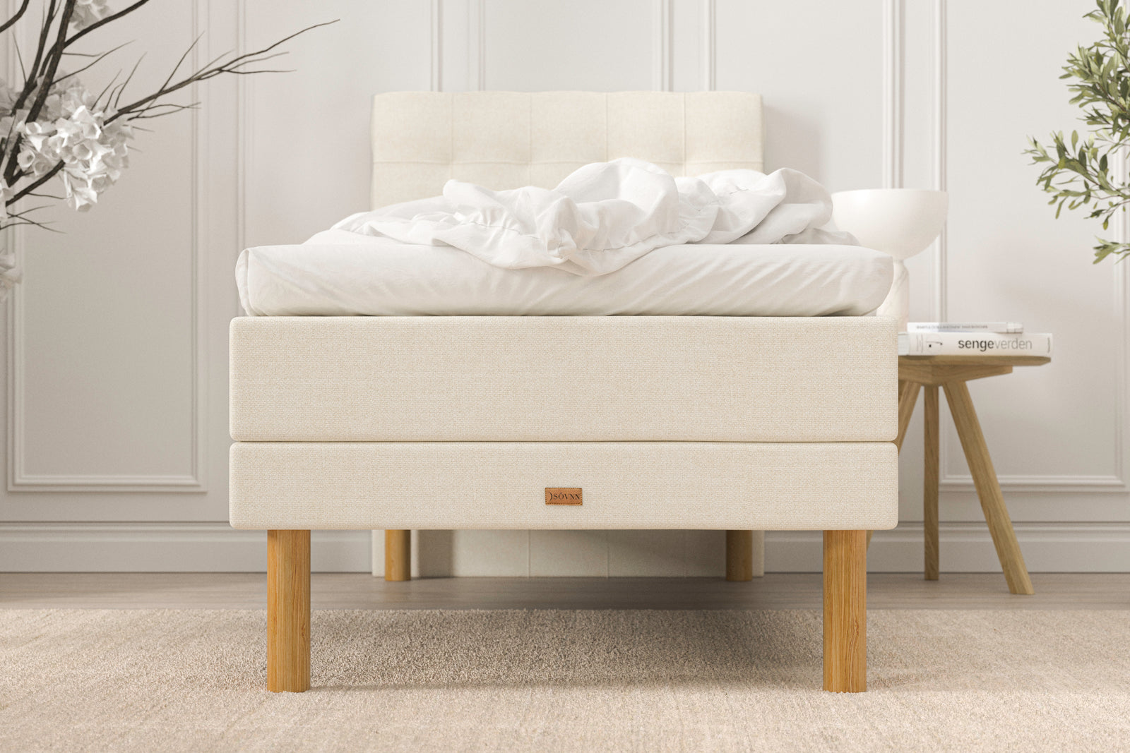 SÖVNN Deluxe Elevationsseng - 90x200 - Lys beige