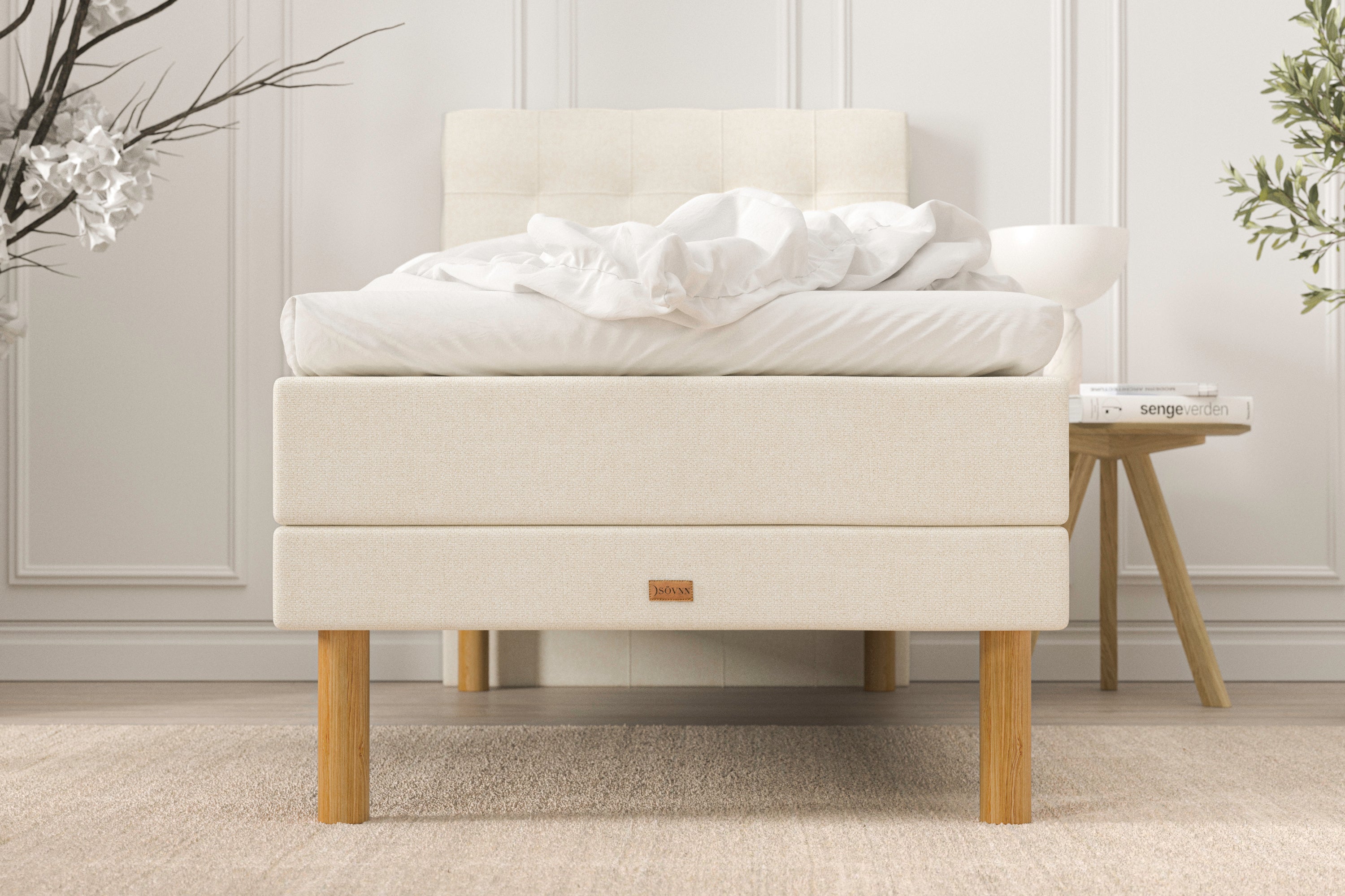 SÖVNN Deluxe Elevationsseng - 90x200 - Lys beige