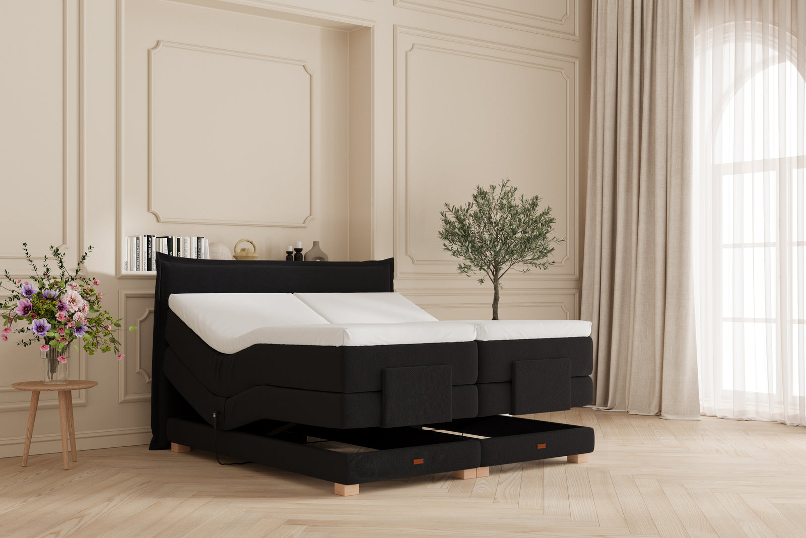 SÖVNN Silva Elevationsseng - 160x200 - Sort