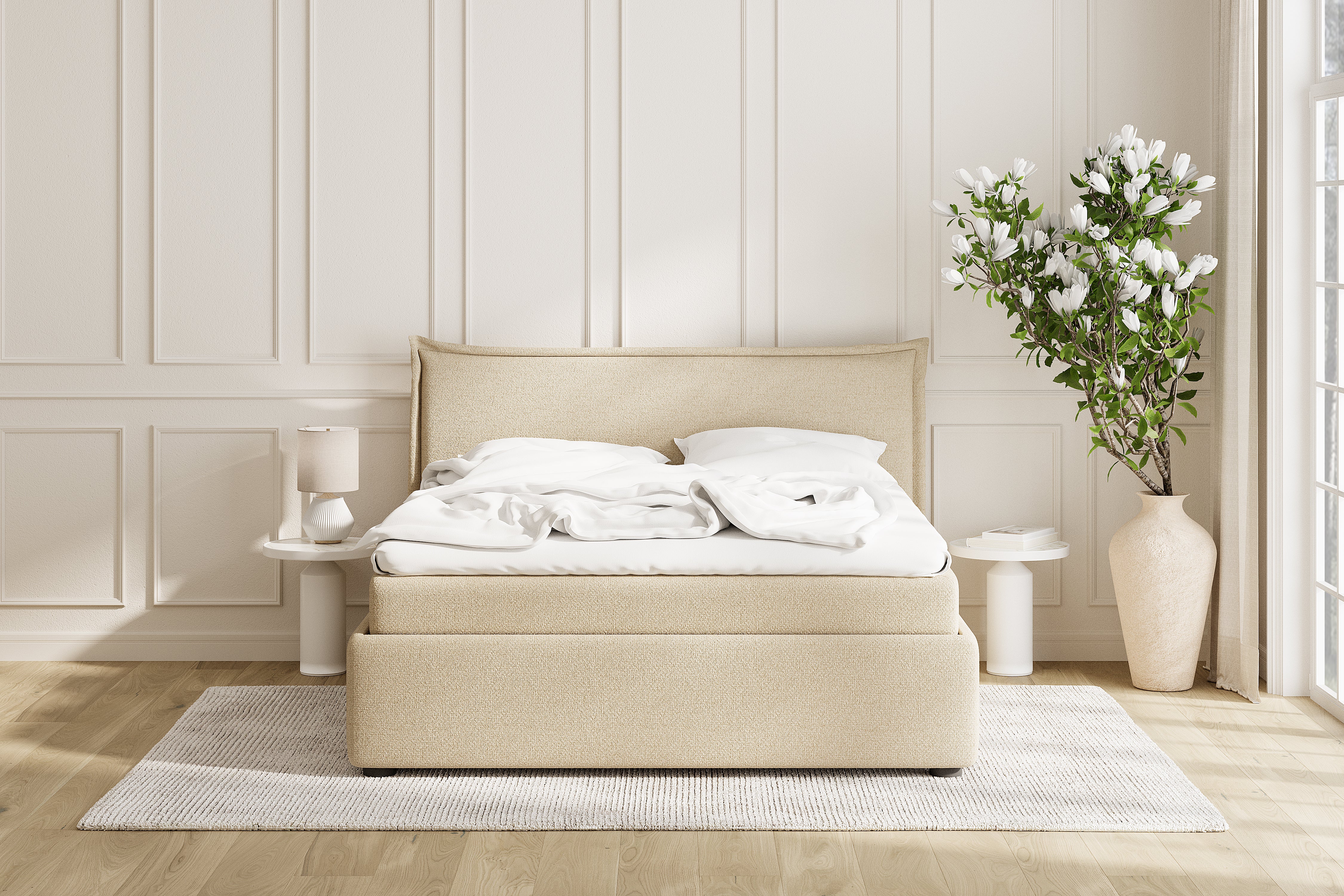 SÖVNN Elva sengeramme - 180x200 - Lys beige