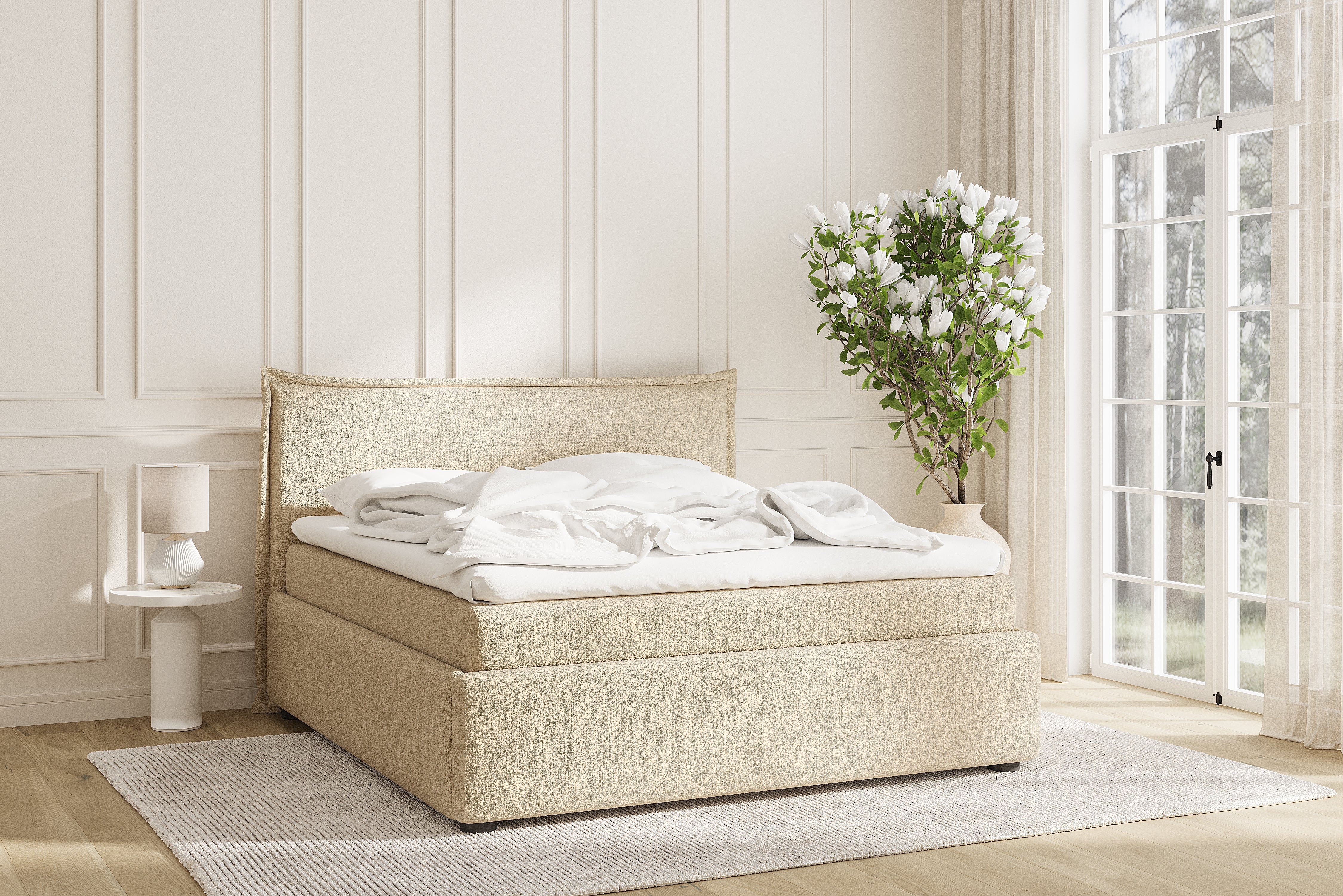 SÖVNN Elva sengeramme - 180x200 - Lys beige