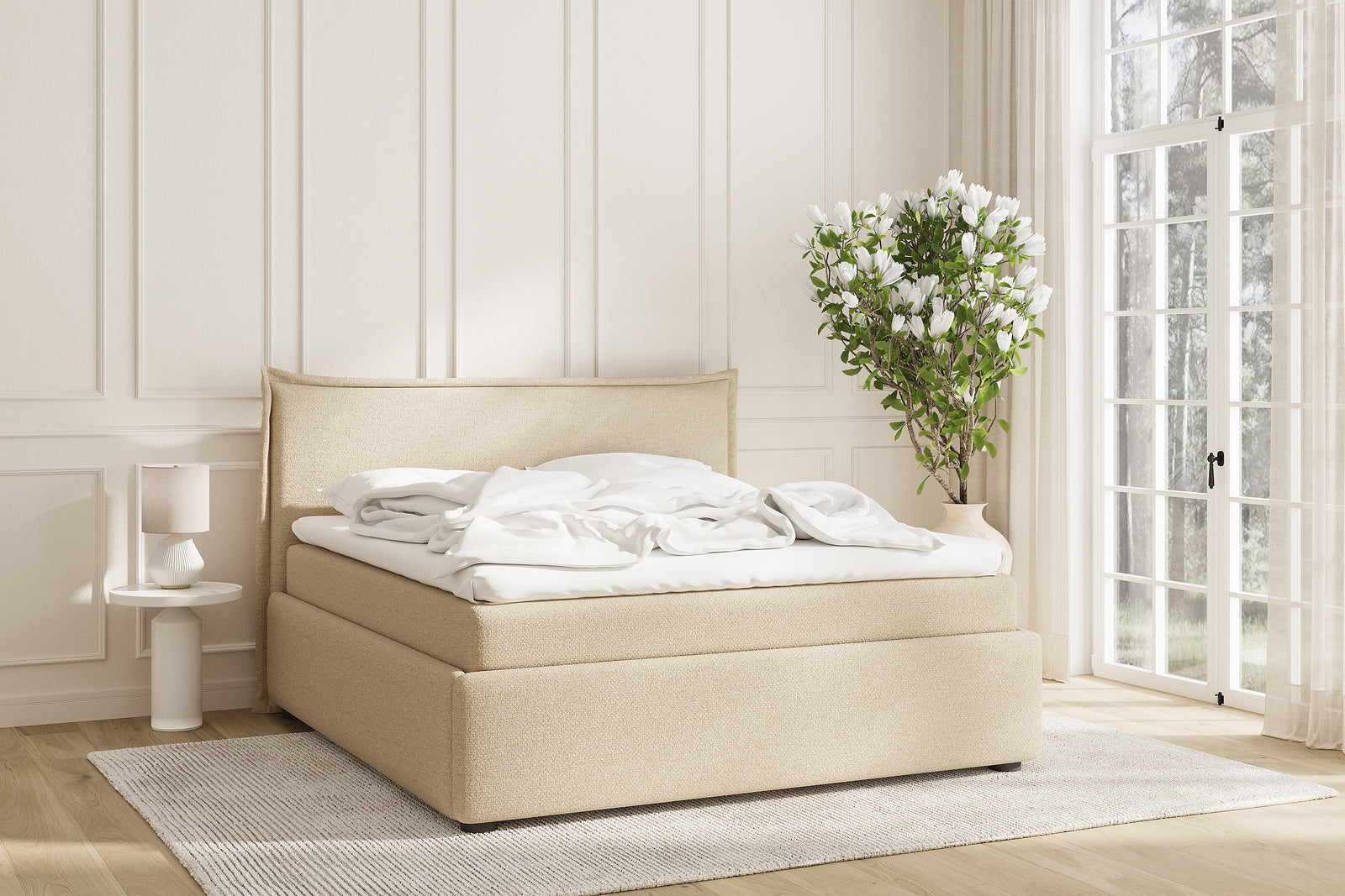 SÖVNN Elva sengeramme - 180x200 - Lys beige