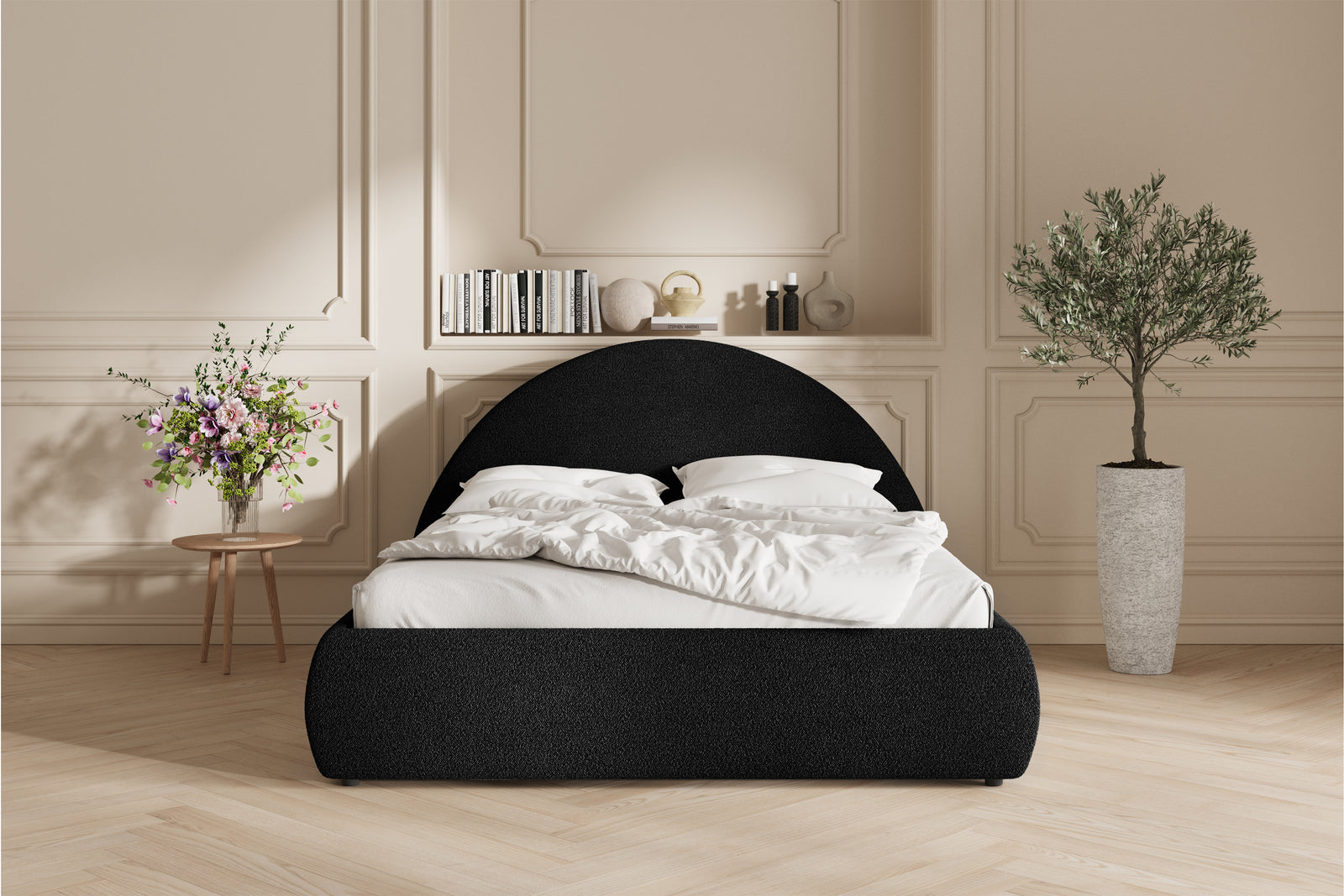 Lova Sengeramme - 200x200 - Bouclé Black