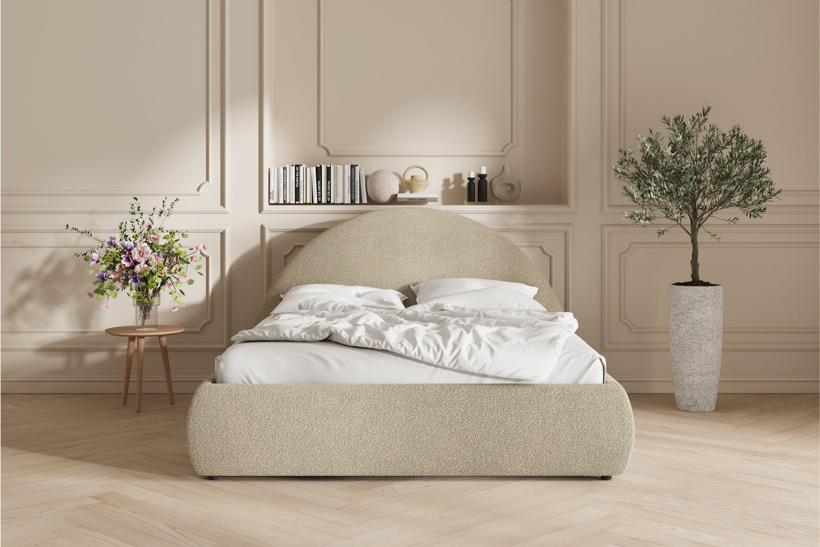 Lova Sengeramme - 160x200 - Bouclé Sand