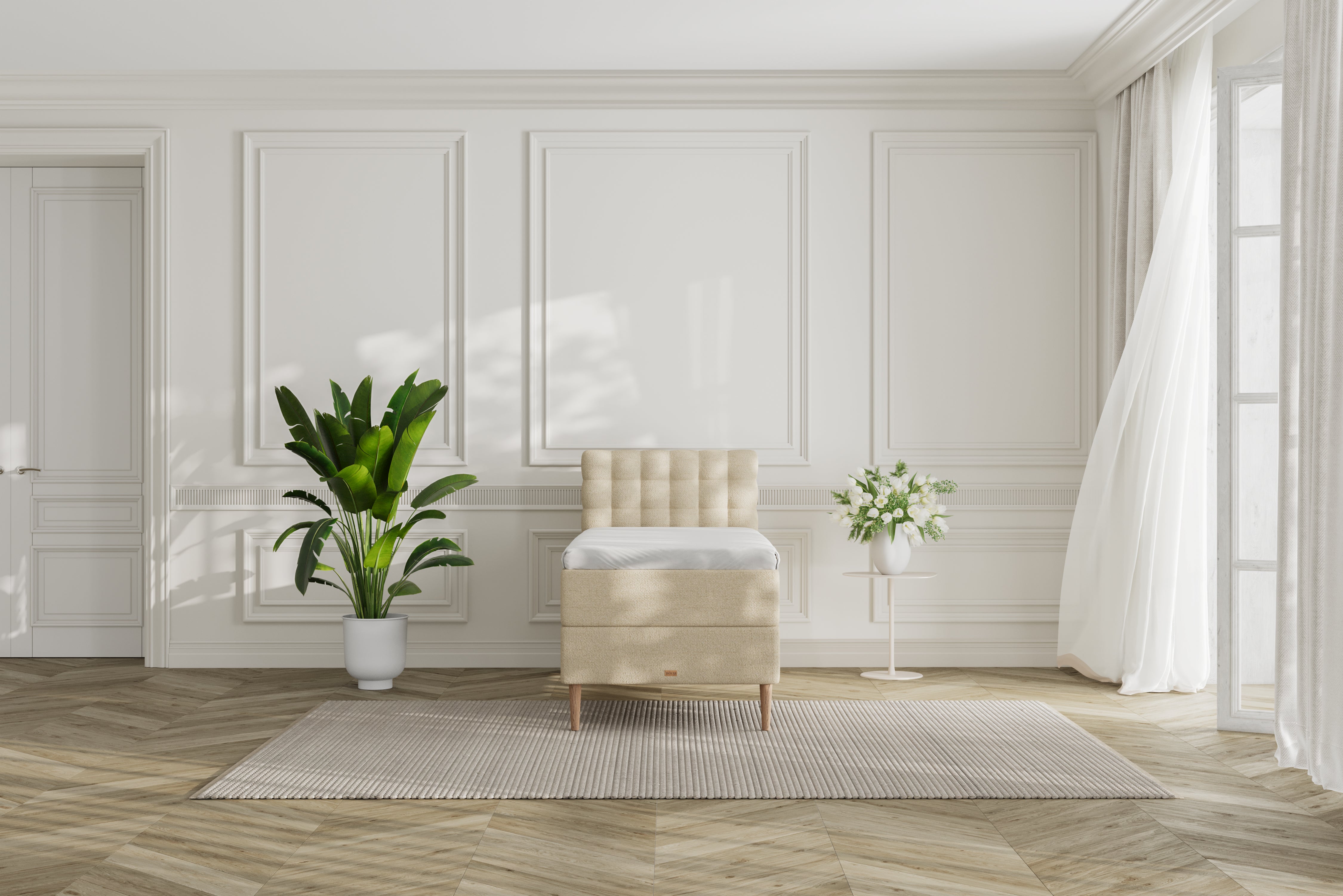 SÖVNN Mira Kontinentalseng - 90x200 - Lys Beige