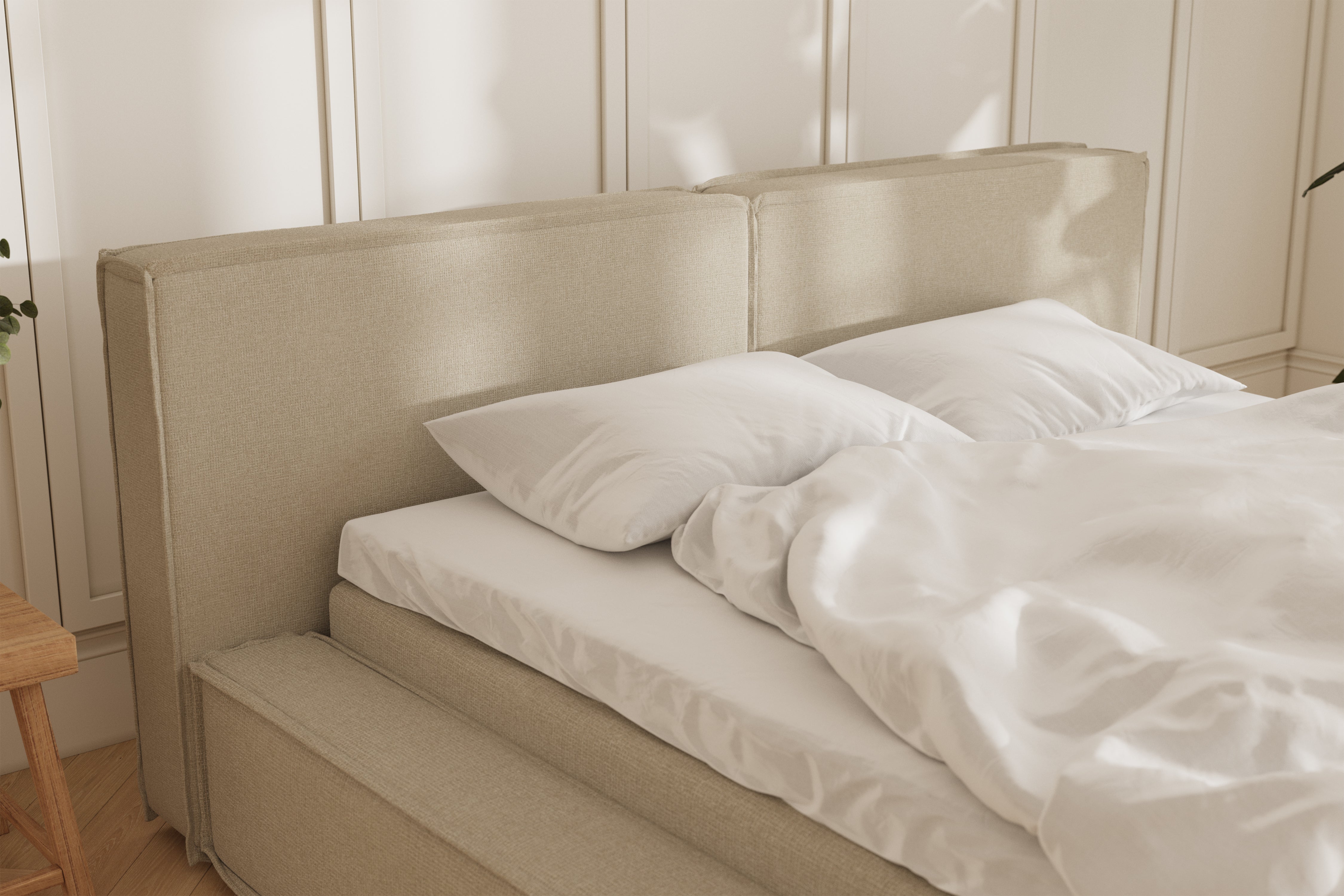 Oria sengeramme - beige - 180x200