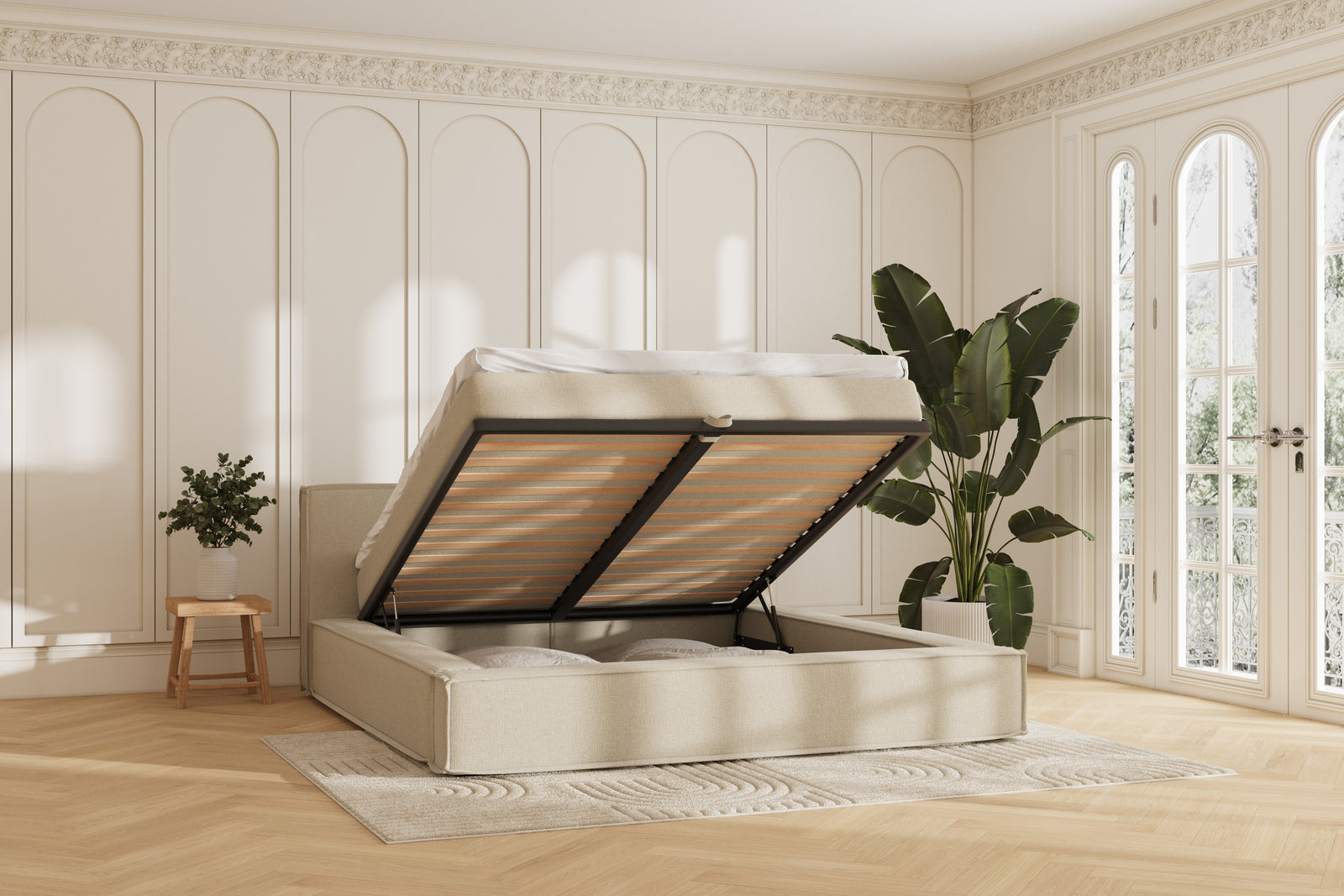 Oria sengeramme - 180x200 - beige
