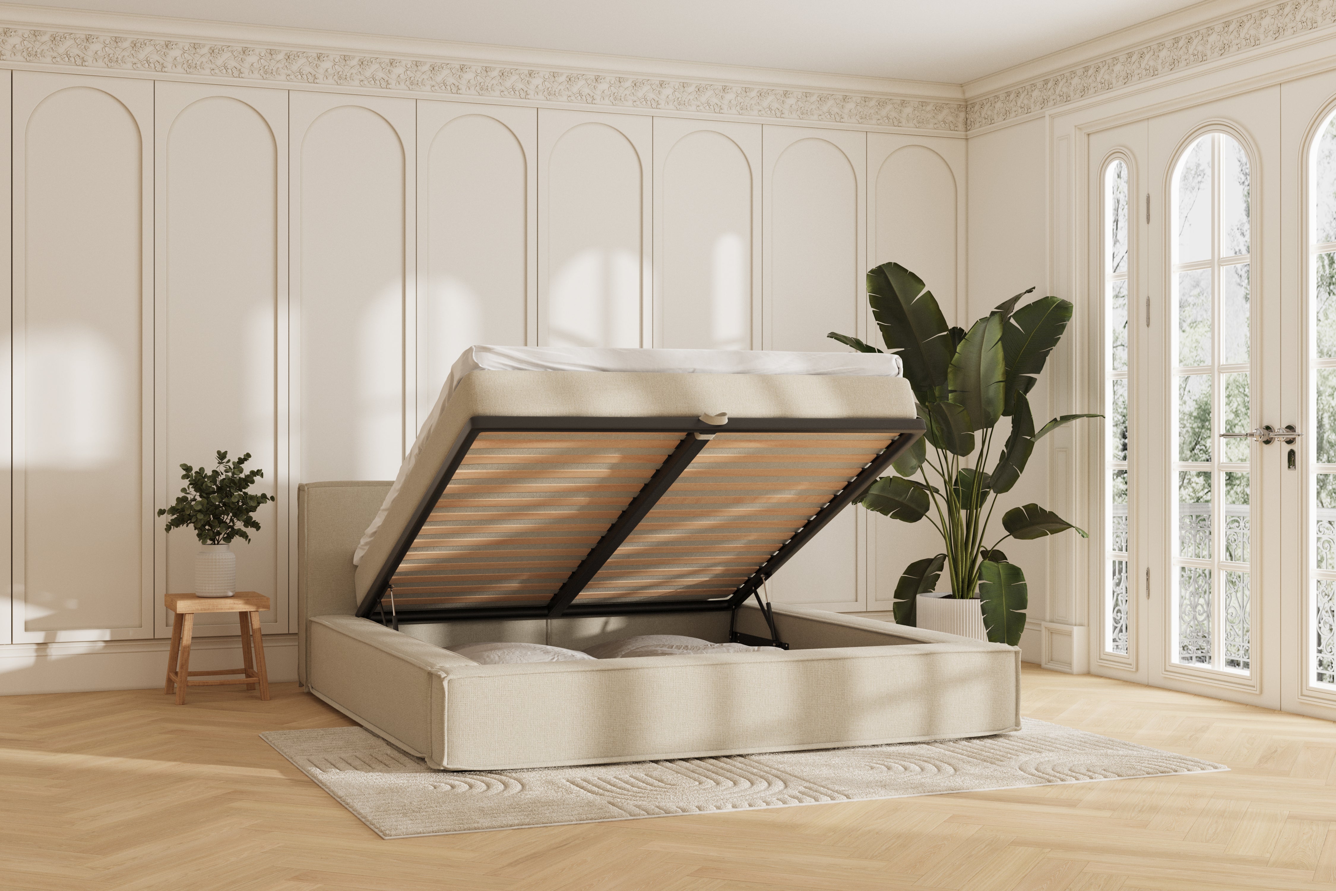 Oria sengeramme - beige - 180x200