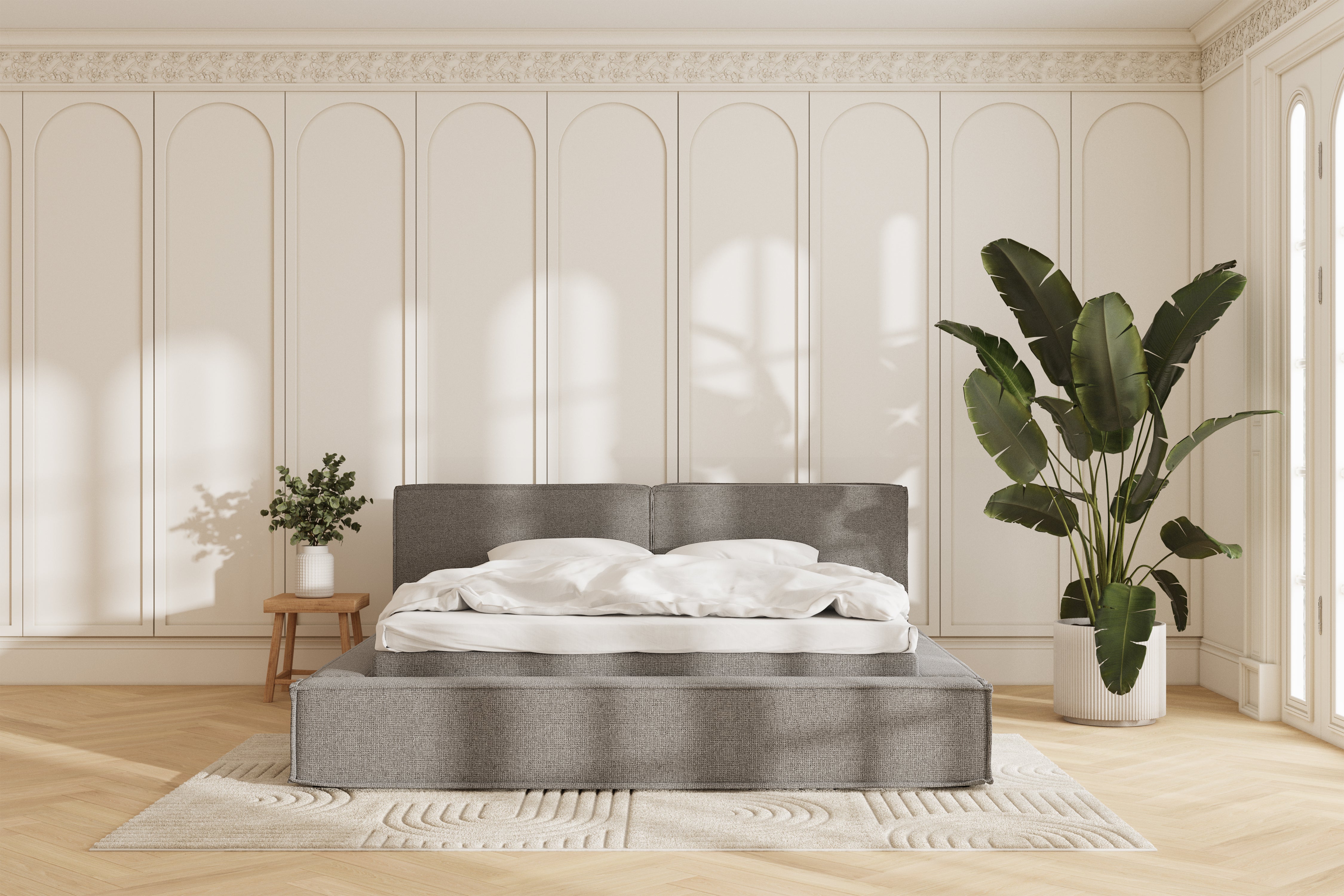 Oria sengeramme - grey - 180x200