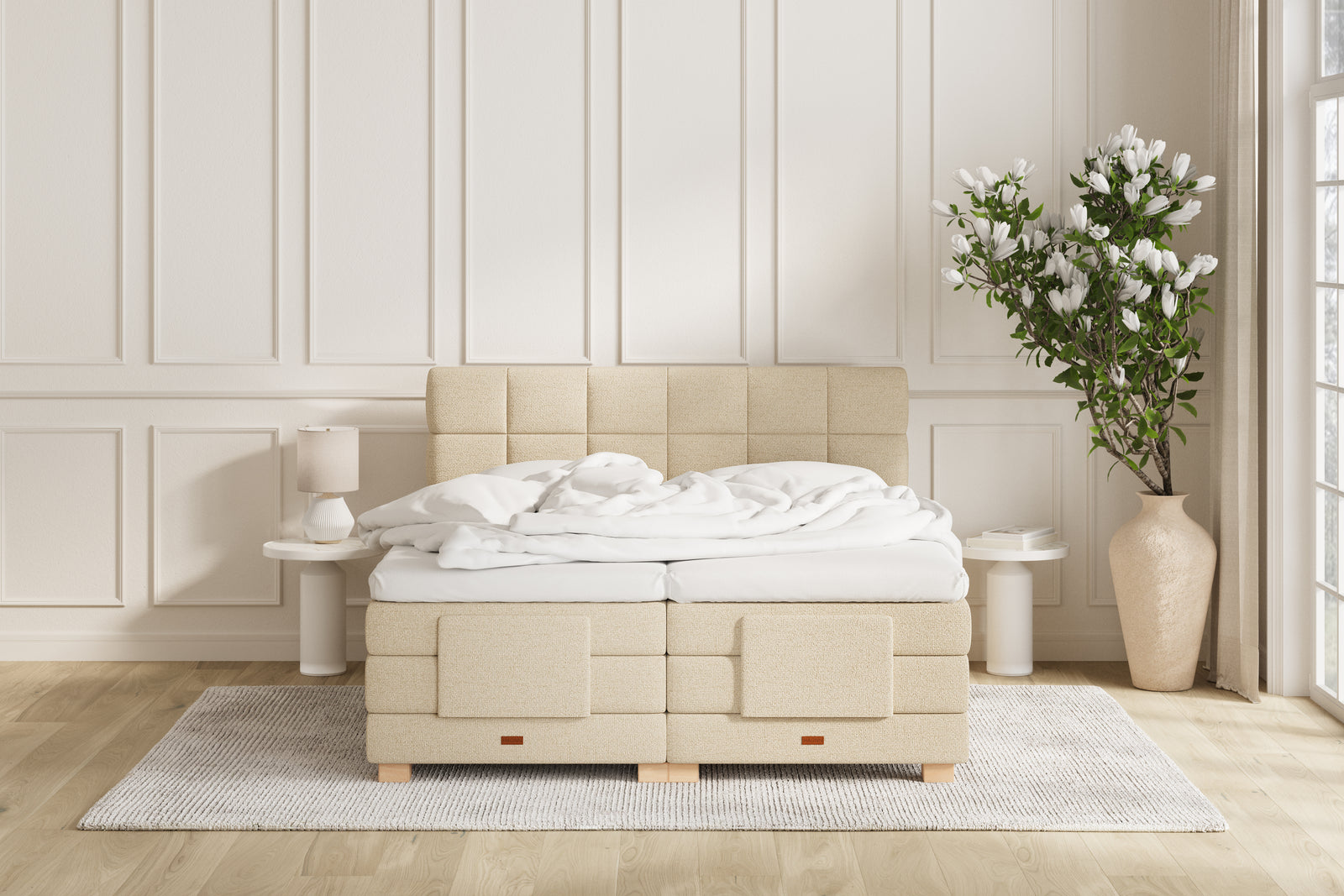 SÖVNN Osva Elevationsseng - 140x200 - Lys beige