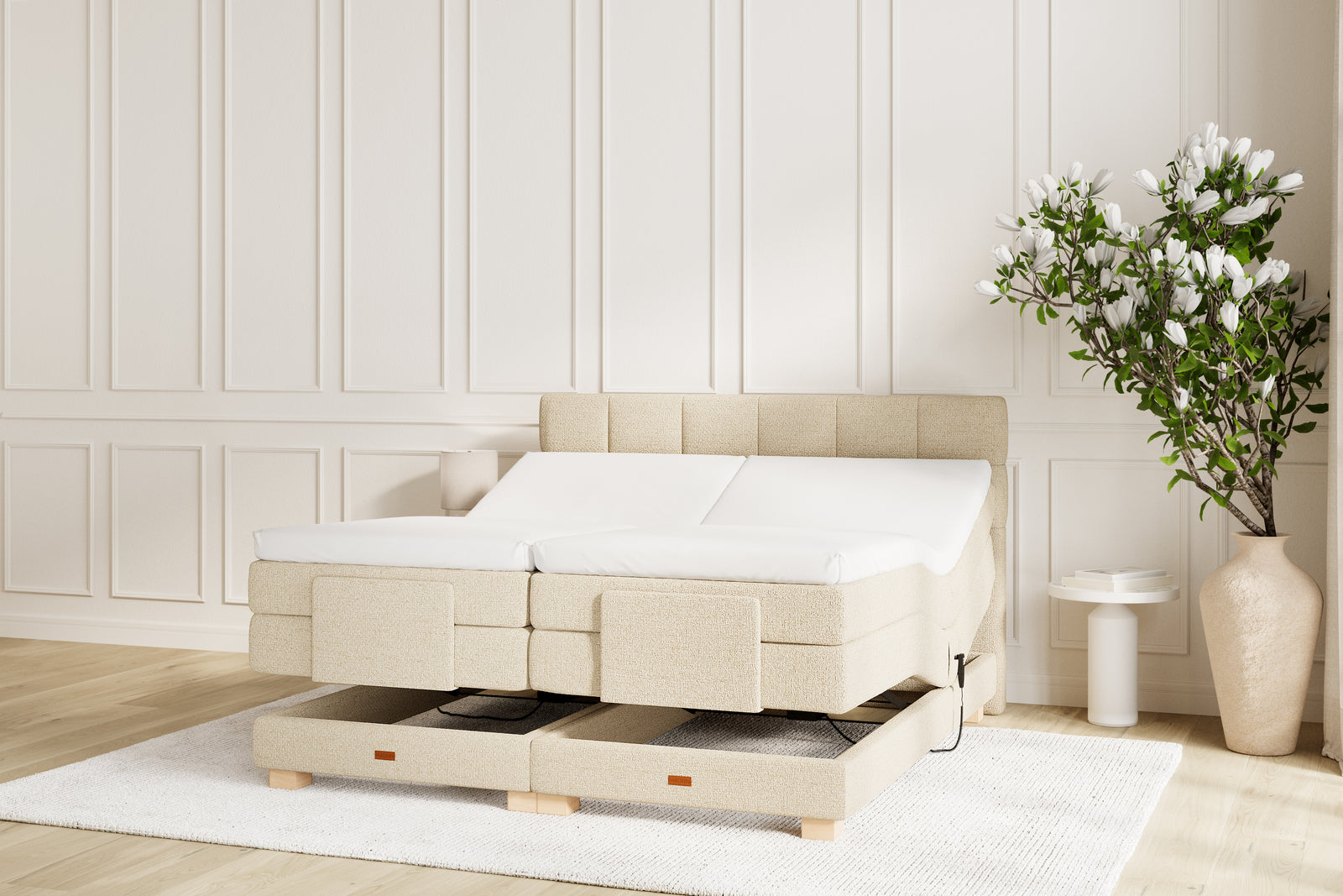 SÖVNN Osva Elevationsseng - 140x200 - Lys beige