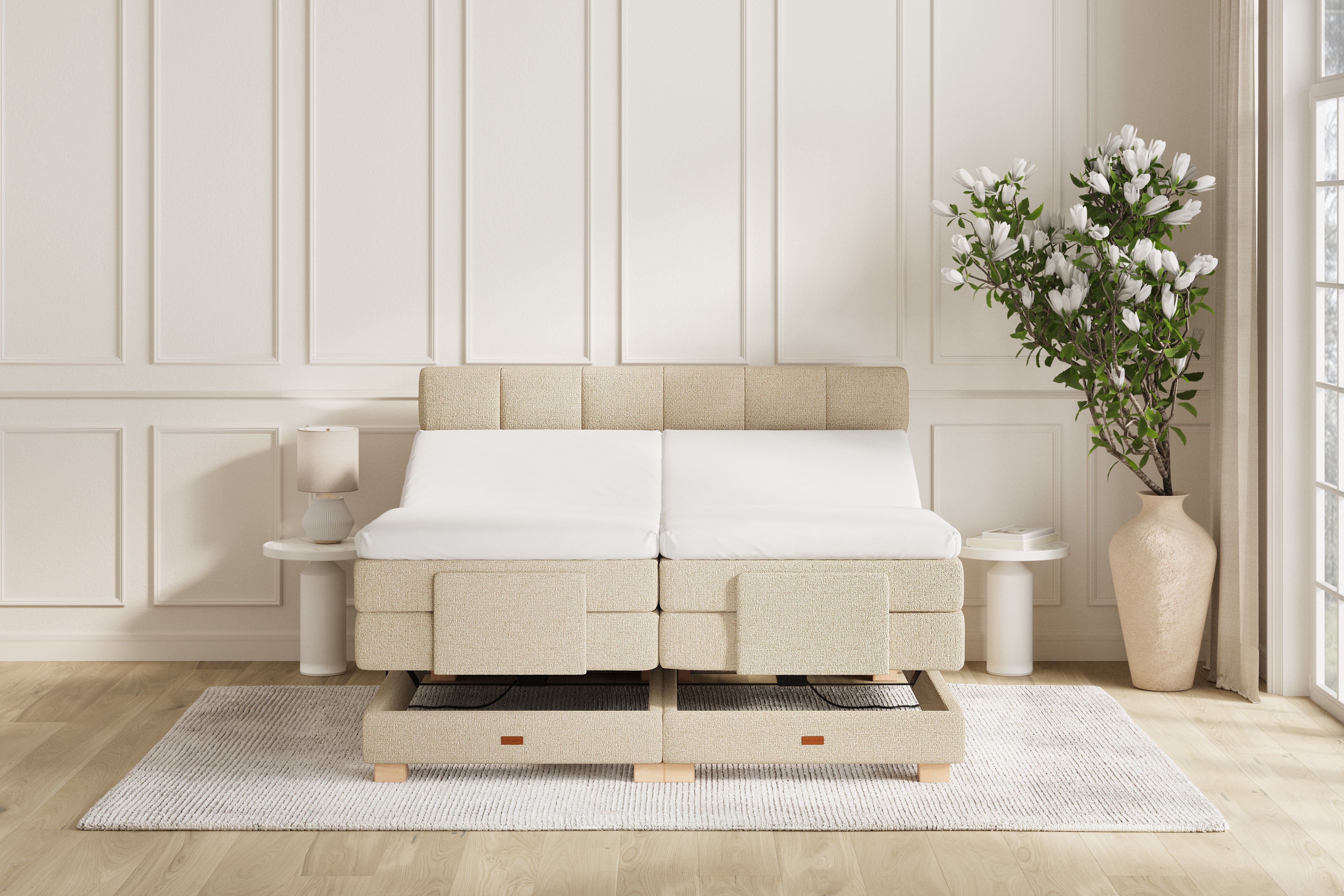 SÖVNN Osva Elevationsseng - 180x200 - Lys beige
