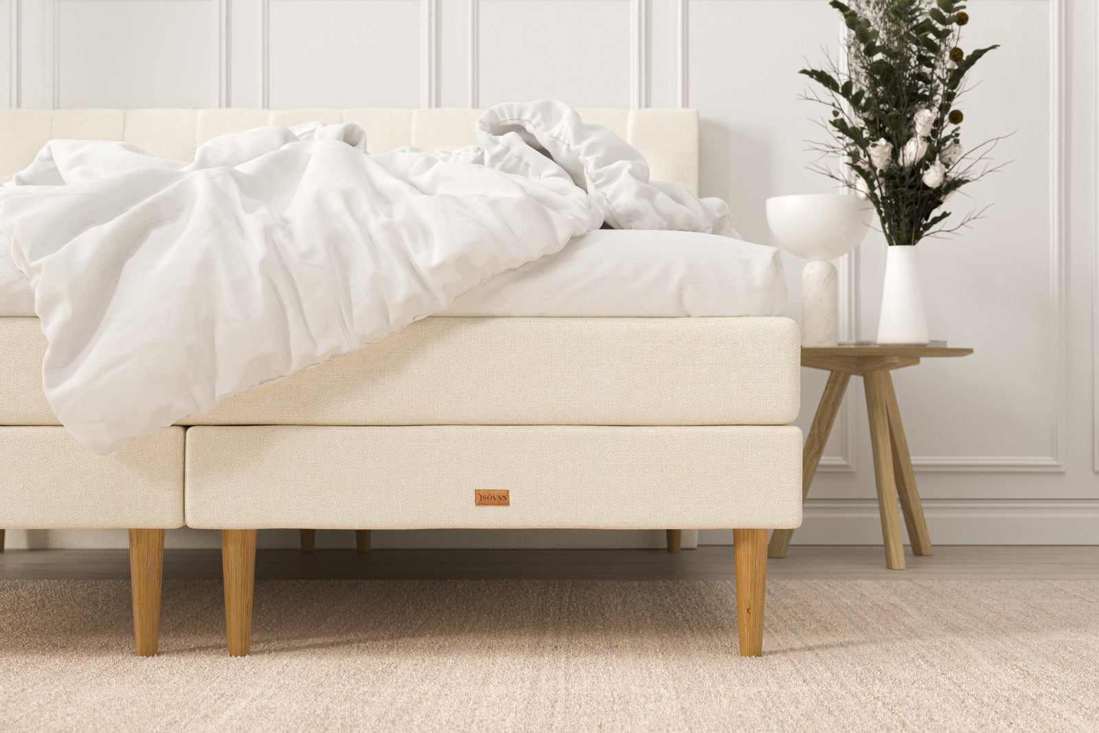 SÖVNN Luna Kontinentalseng - 160x200 - Lys beige
