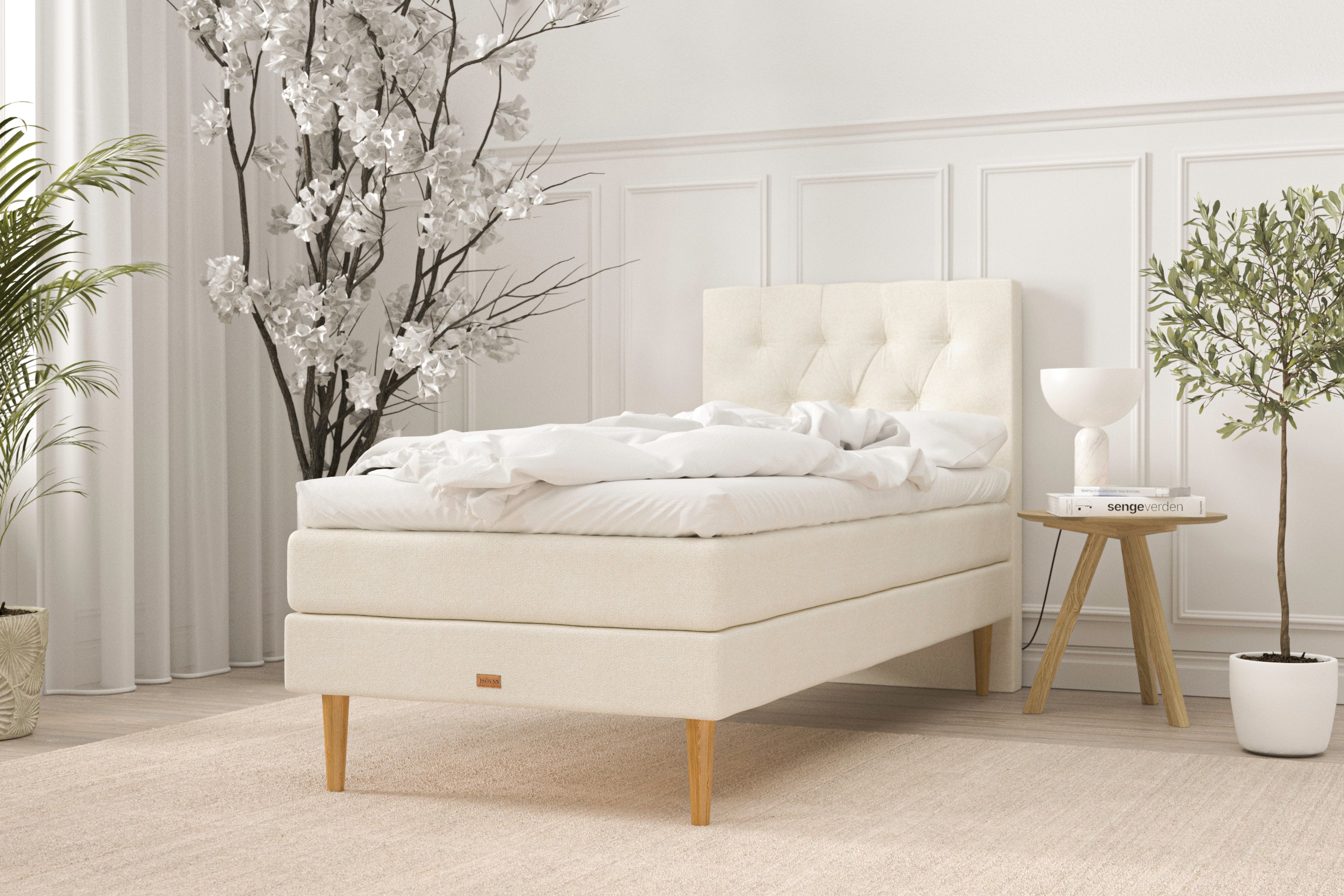 SÖVNN Luna Kontinentalseng - 80x200 - Lys beige