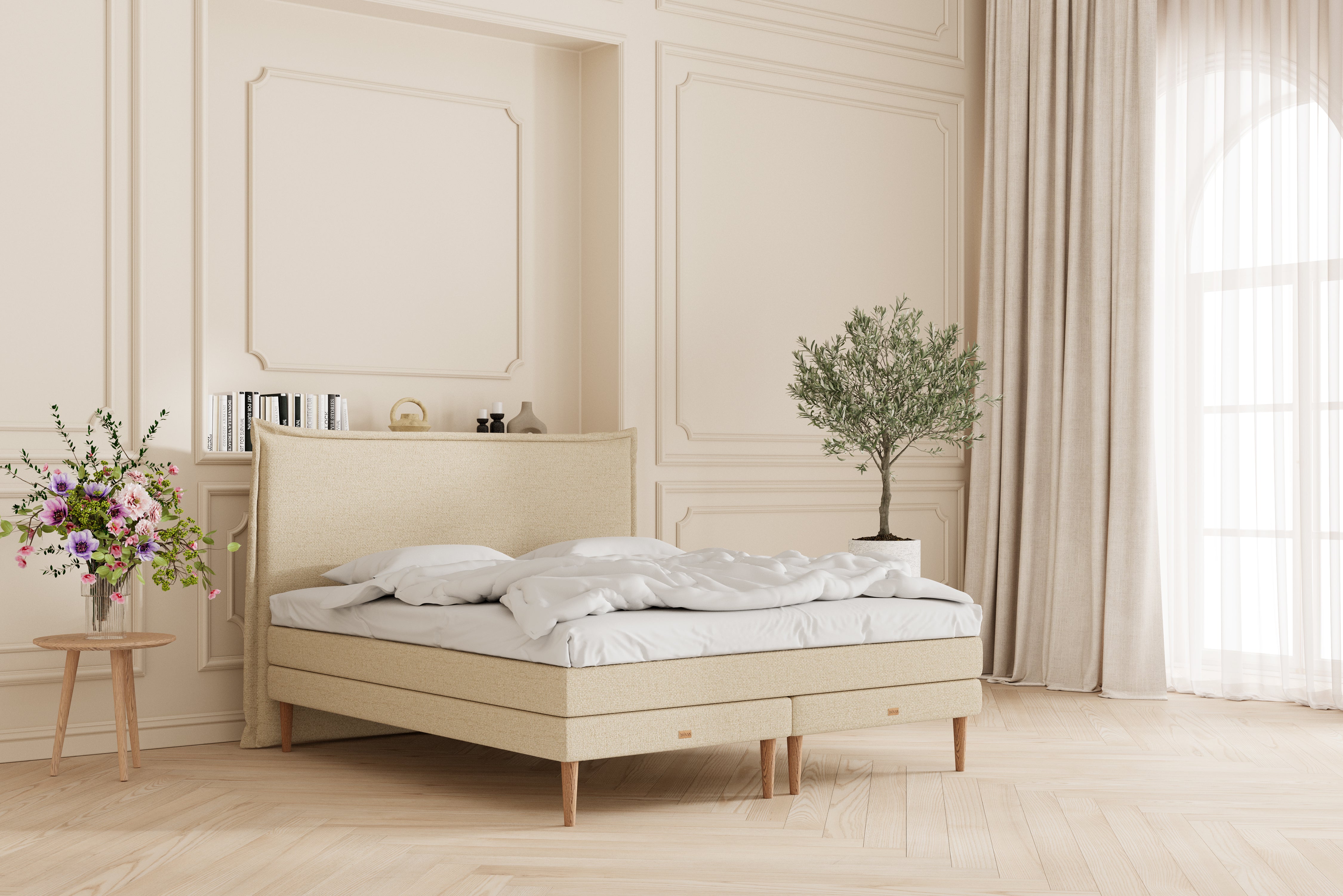 SÖVNN Prestige Kontinentalseng - 140x200 - Lys beige