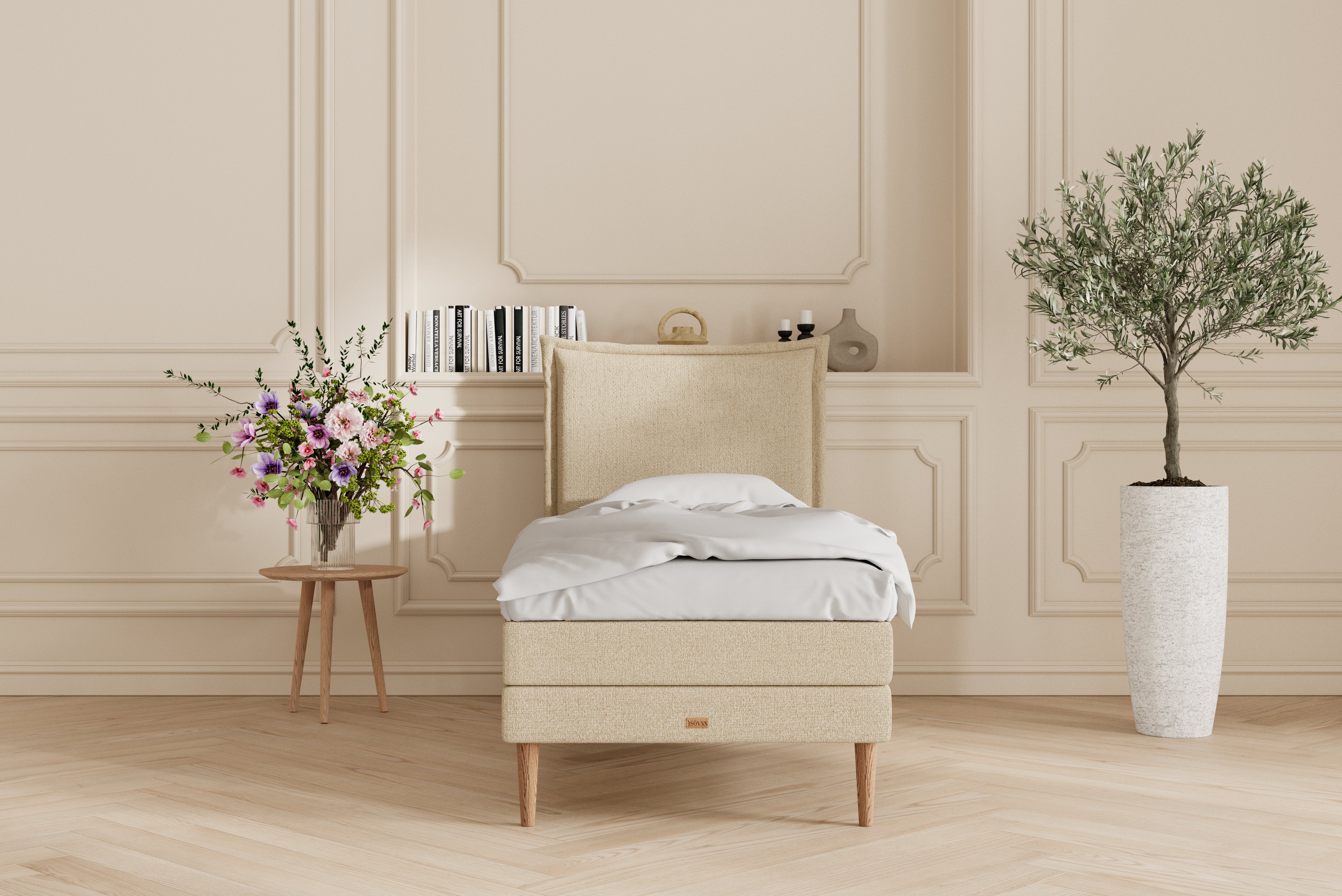 SÖVNN Prestige Kontinentalseng - 90x200 - Lys beige