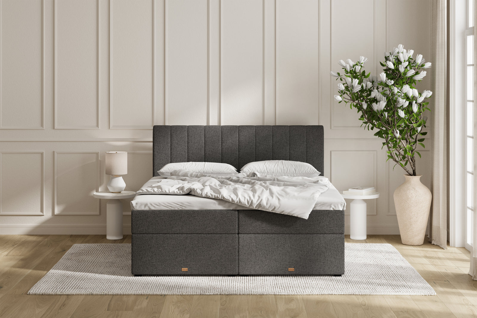 SÖVNN Ronja Boxseng Med Opbevaring - 180x200 - Grå