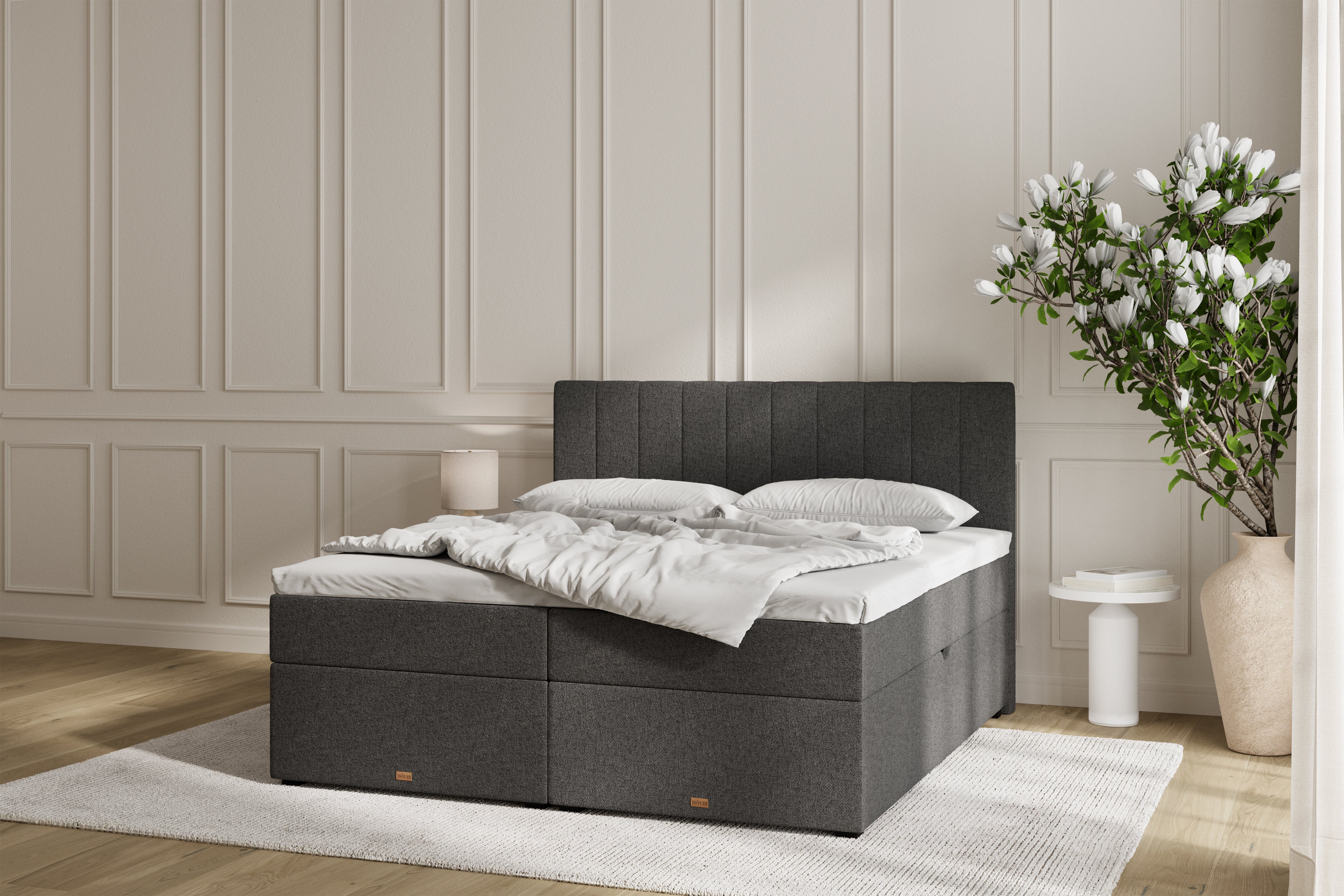 SÖVNN Ronja Boxseng Med Opbevaring - 160x200 - Grå