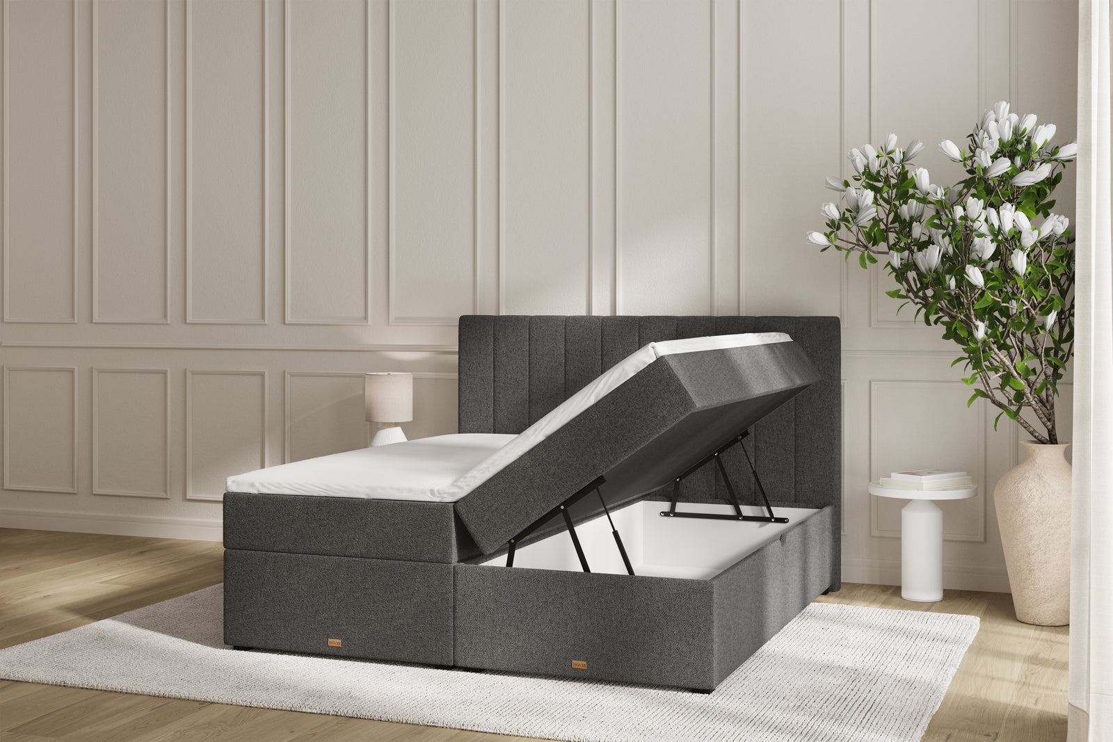 SÖVNN Ronja Boxseng Med Opbevaring - 180x200 - Grå