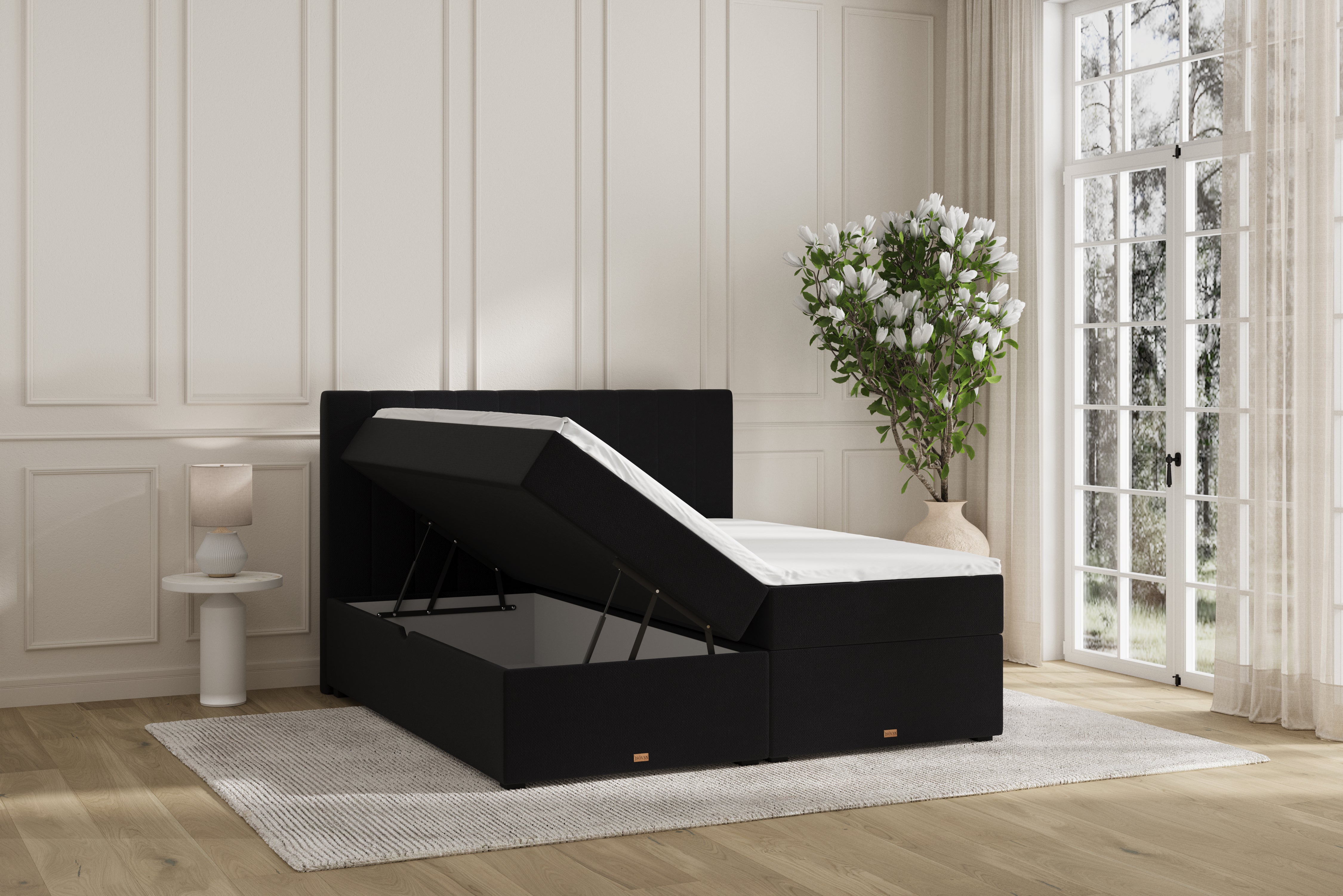SÖVNN Ronja Boxseng Med Opbevaring - 210x210 - Sort