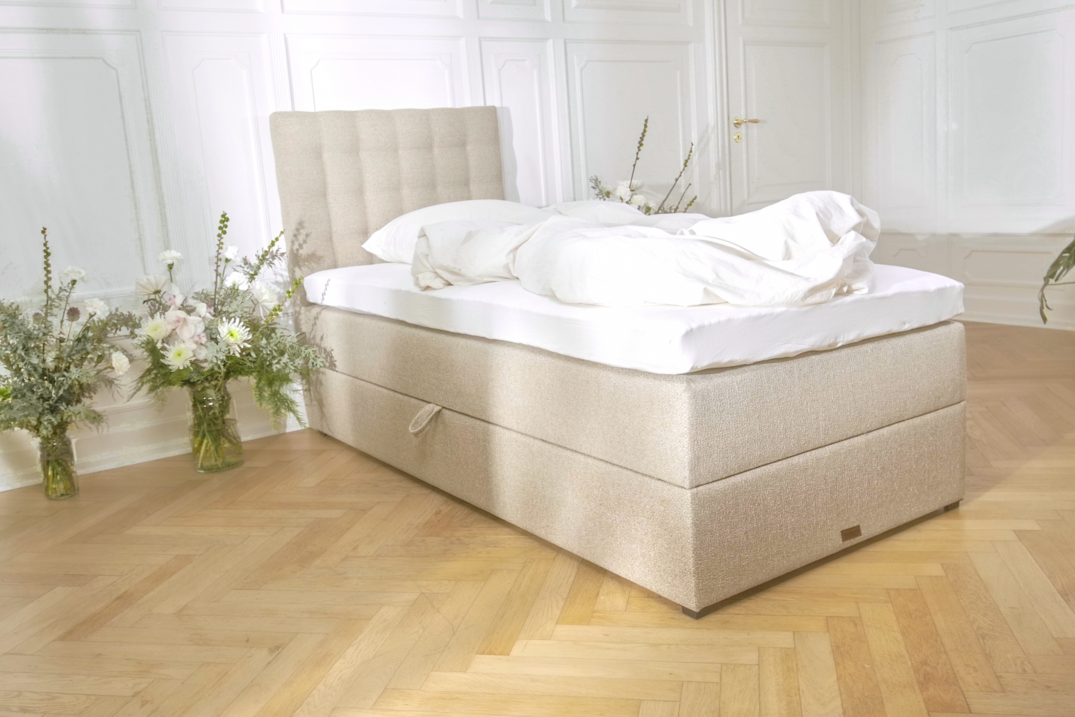 SÖVNN Vera Boxseng Med Opbevaring - 90x200 - Sand