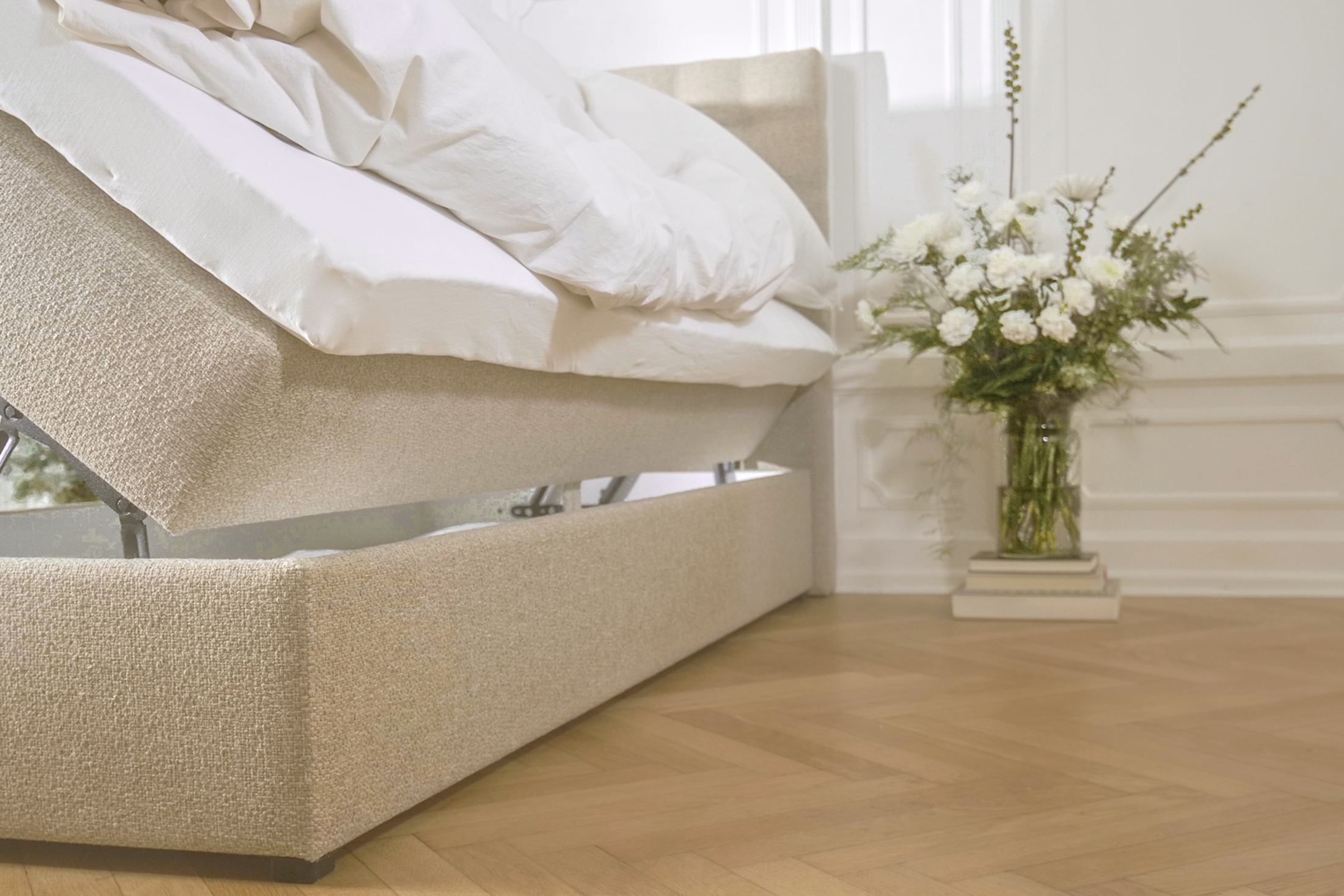 SÖVNN Xtra Boxseng Med Opbevaring - 90x200 - Sand