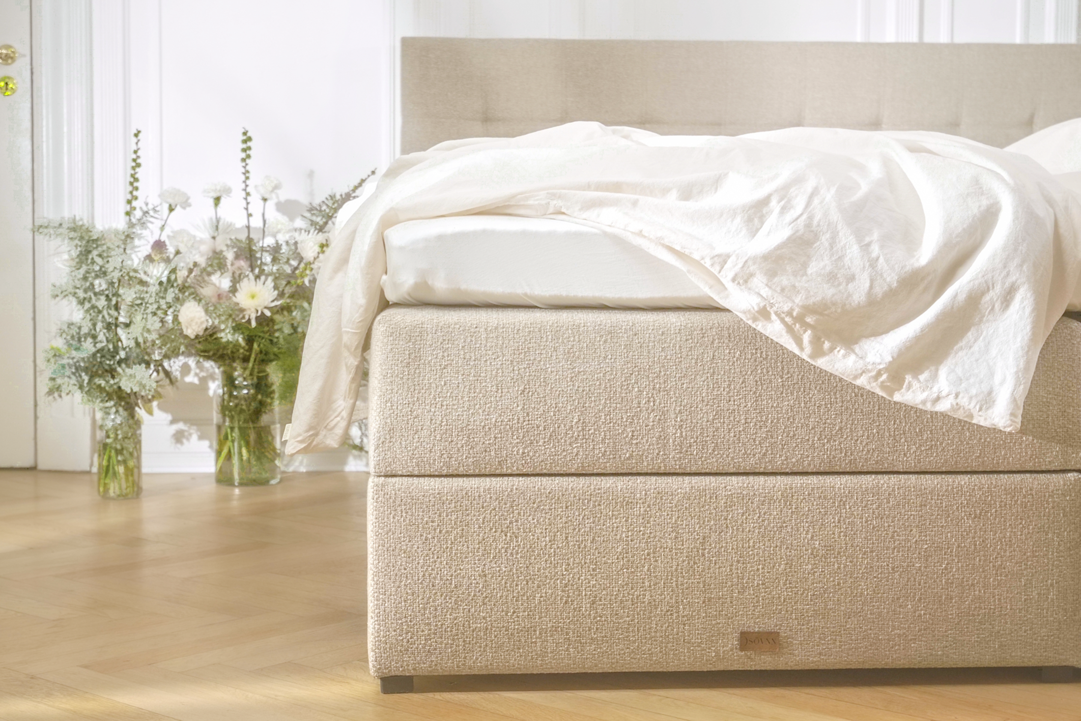 SÖVNN Vera Boxseng Med Opbevaring - 210x210 - Sand
