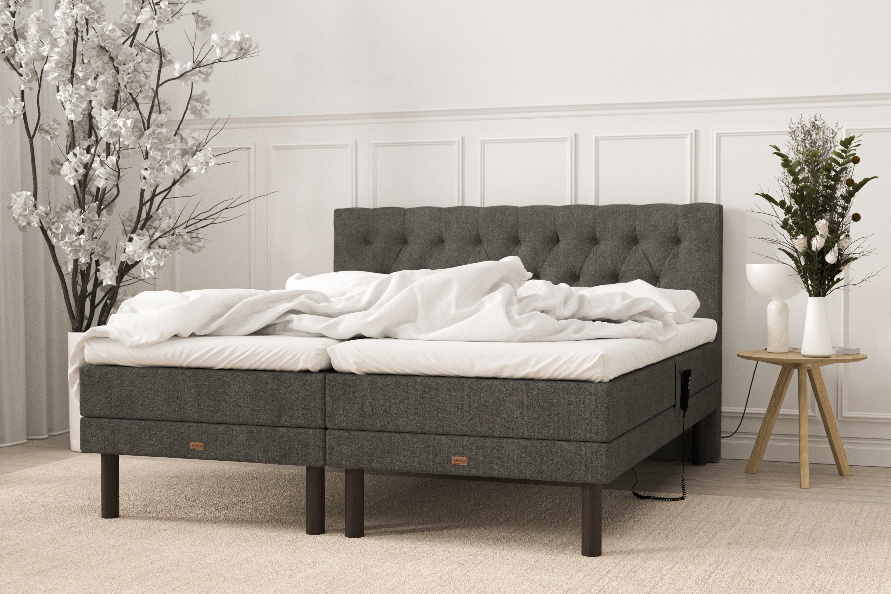 SÖVNN Deluxe Elevationsseng - 160x200 - Grå