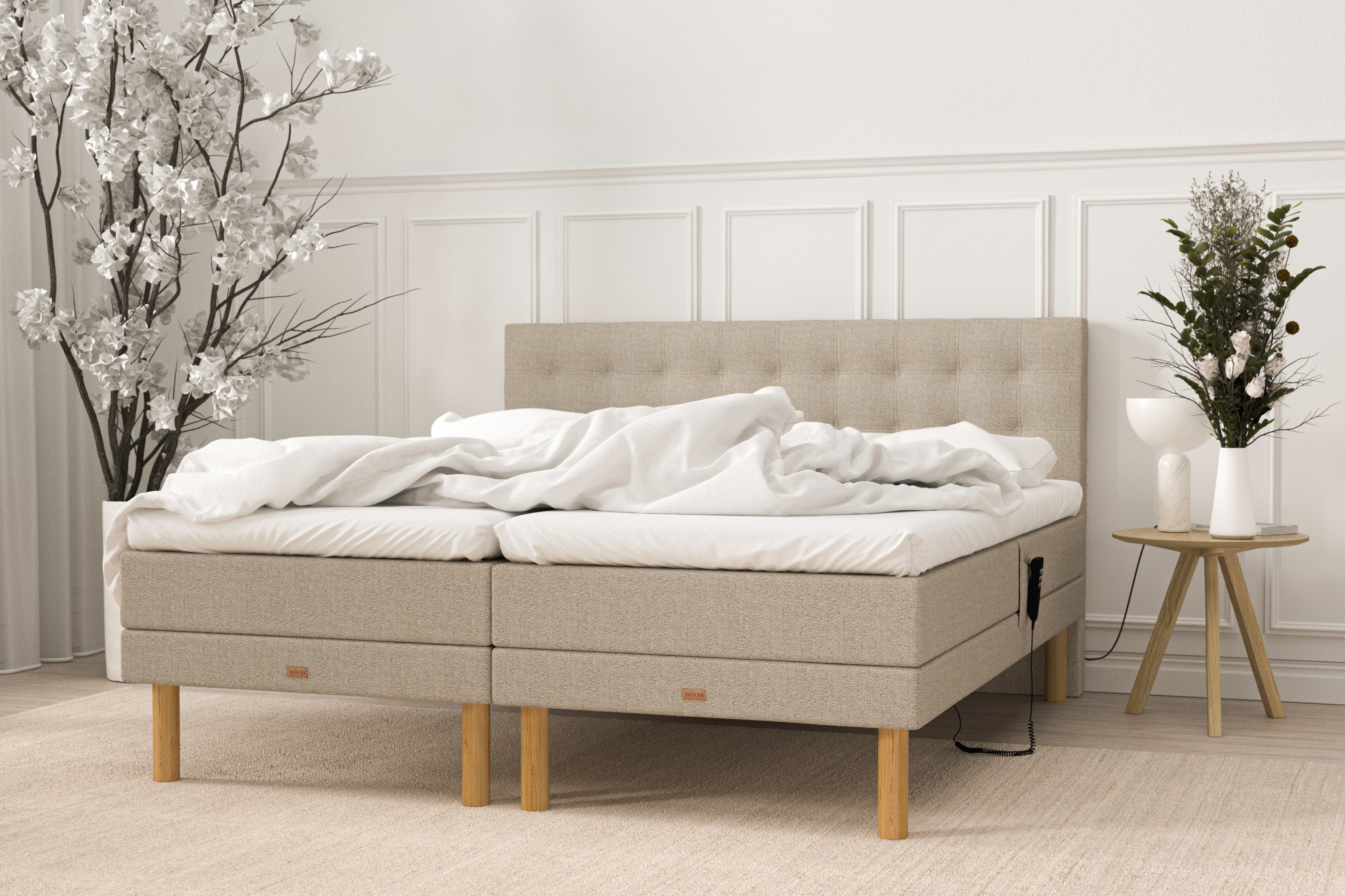 SÖVNN Deluxe Elevationsseng - 160x200 - Sand