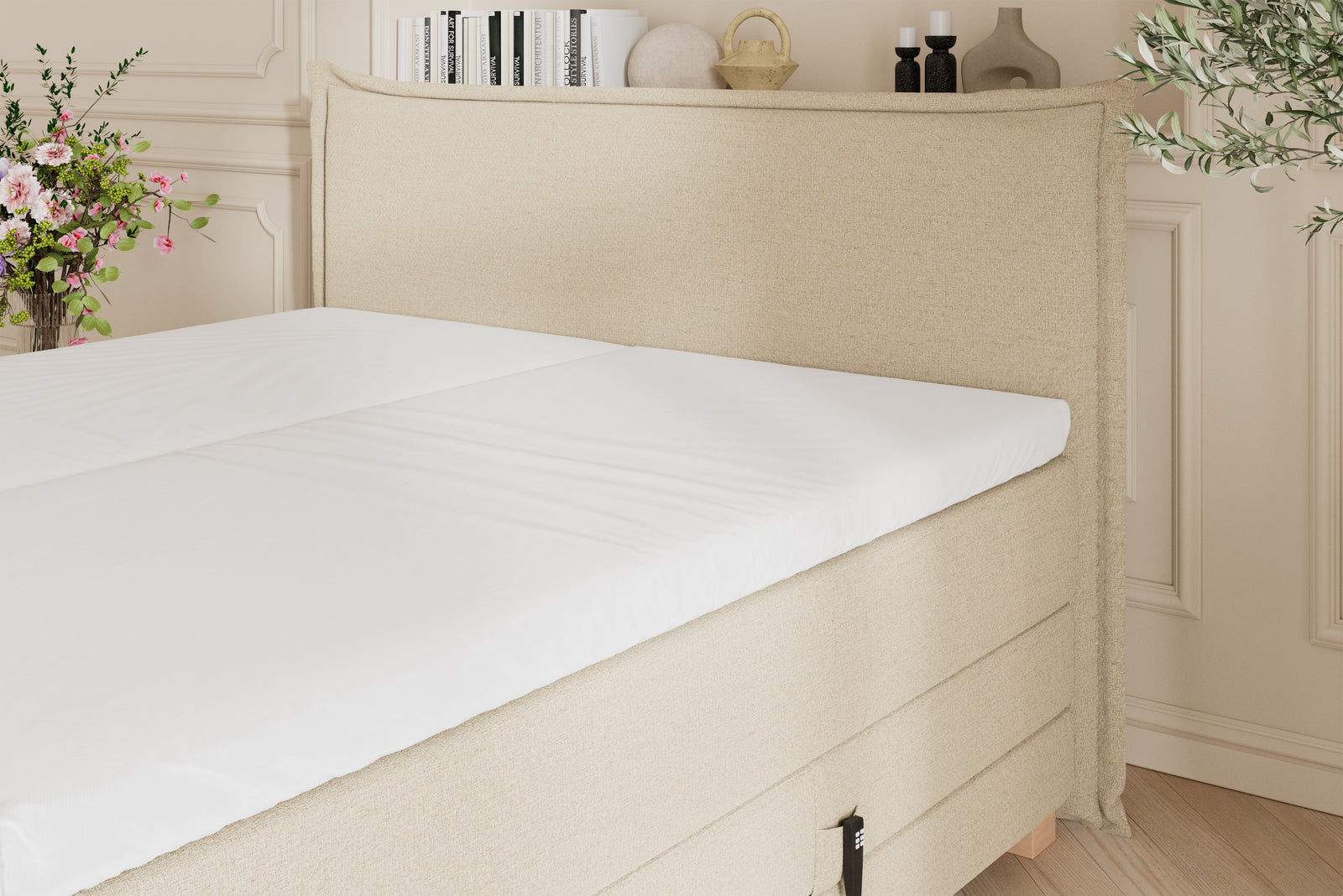 SÖVNN Silva Elevationsseng - 160x200 - Lys beige