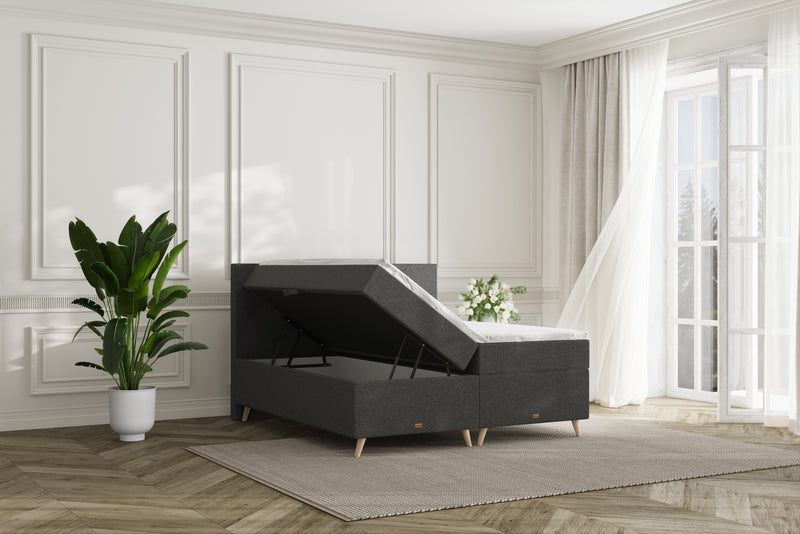 SÖVNN Thea Boxseng Med Opbevaring - 140x200 - Grå