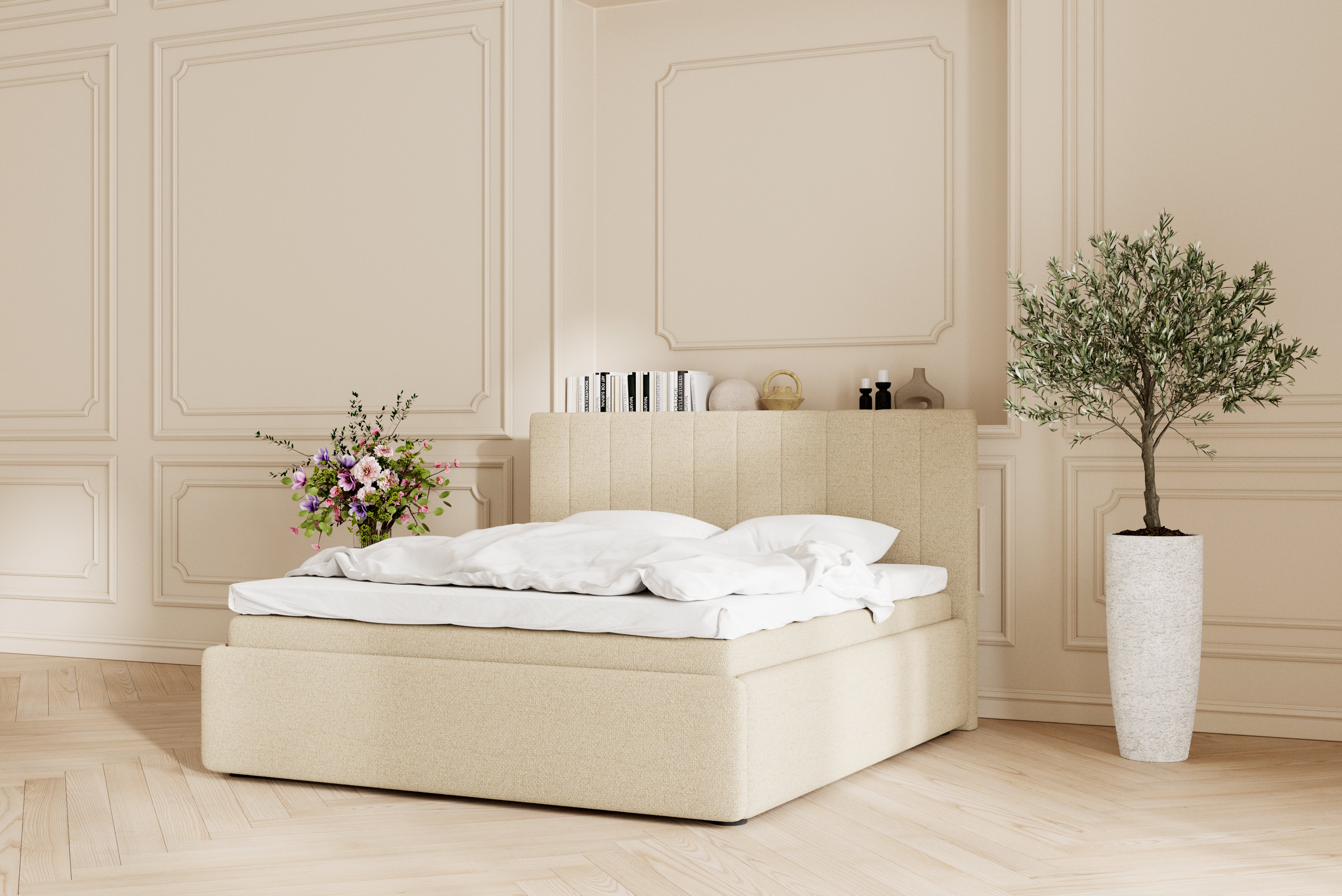 SÖVNN Vega sengeramme - 180x200 - Lys beige