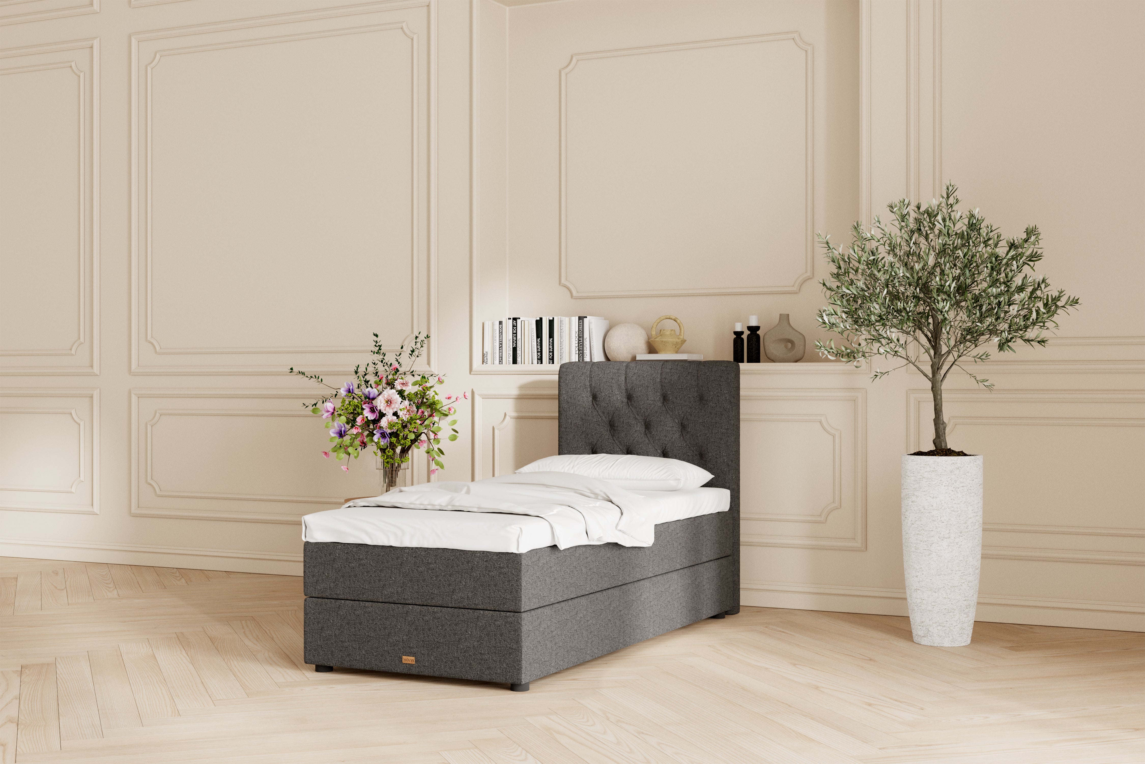 SÖVNN Vera Boxseng Med Opbevaring - 90x200 - Grå