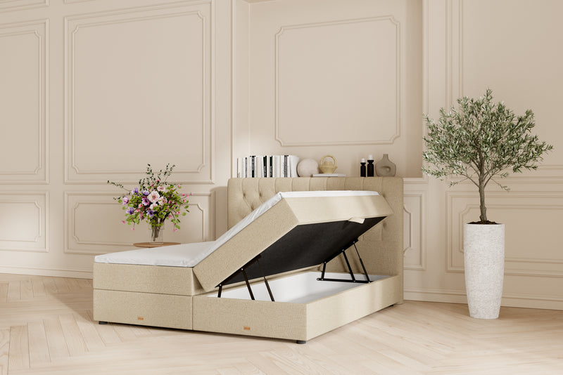 SÖVNN Vera Boxseng Med Opbevaring - 140x200 - Sand