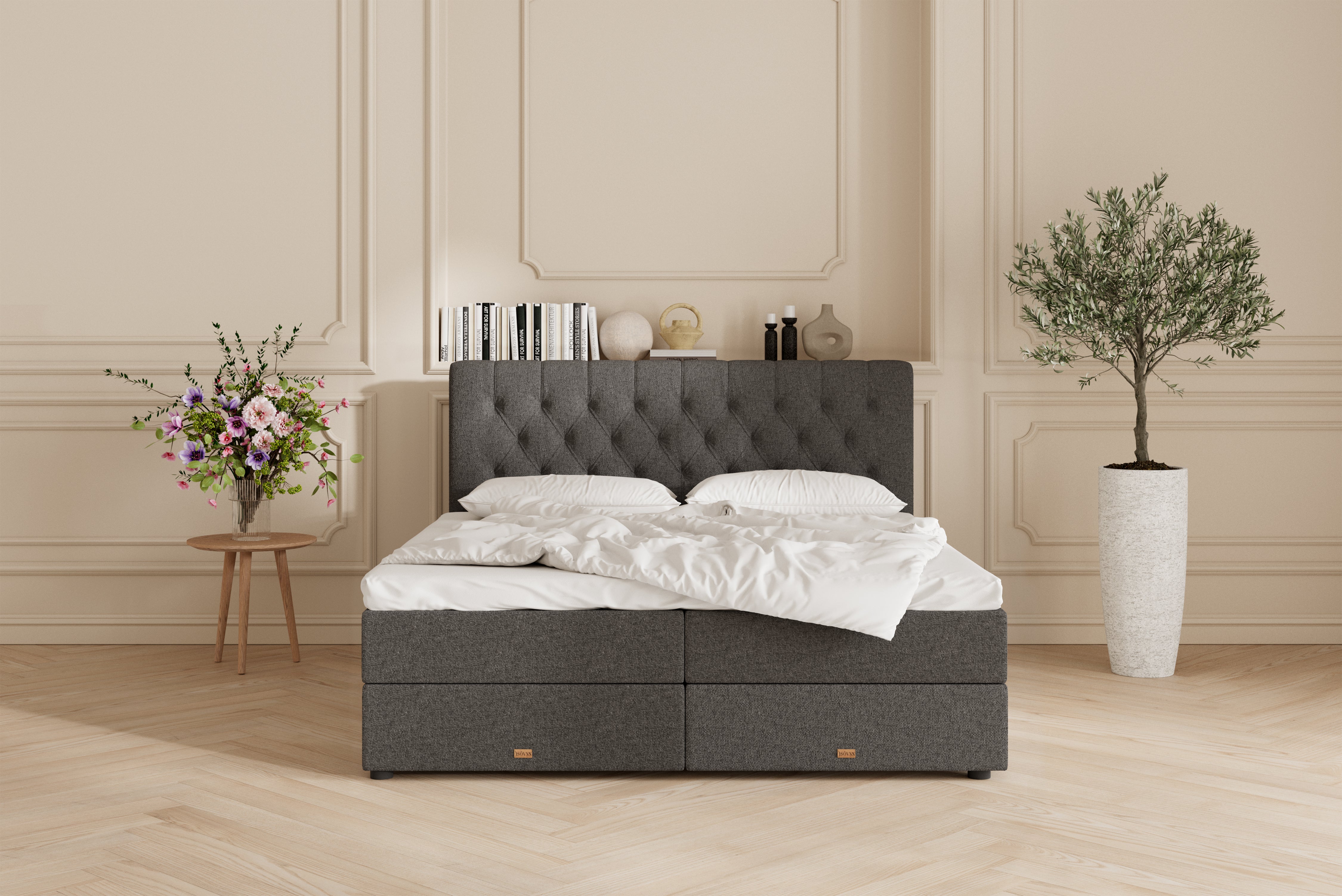 SÖVNN Vera Boxseng Med Opbevaring - 180x210 - Grå