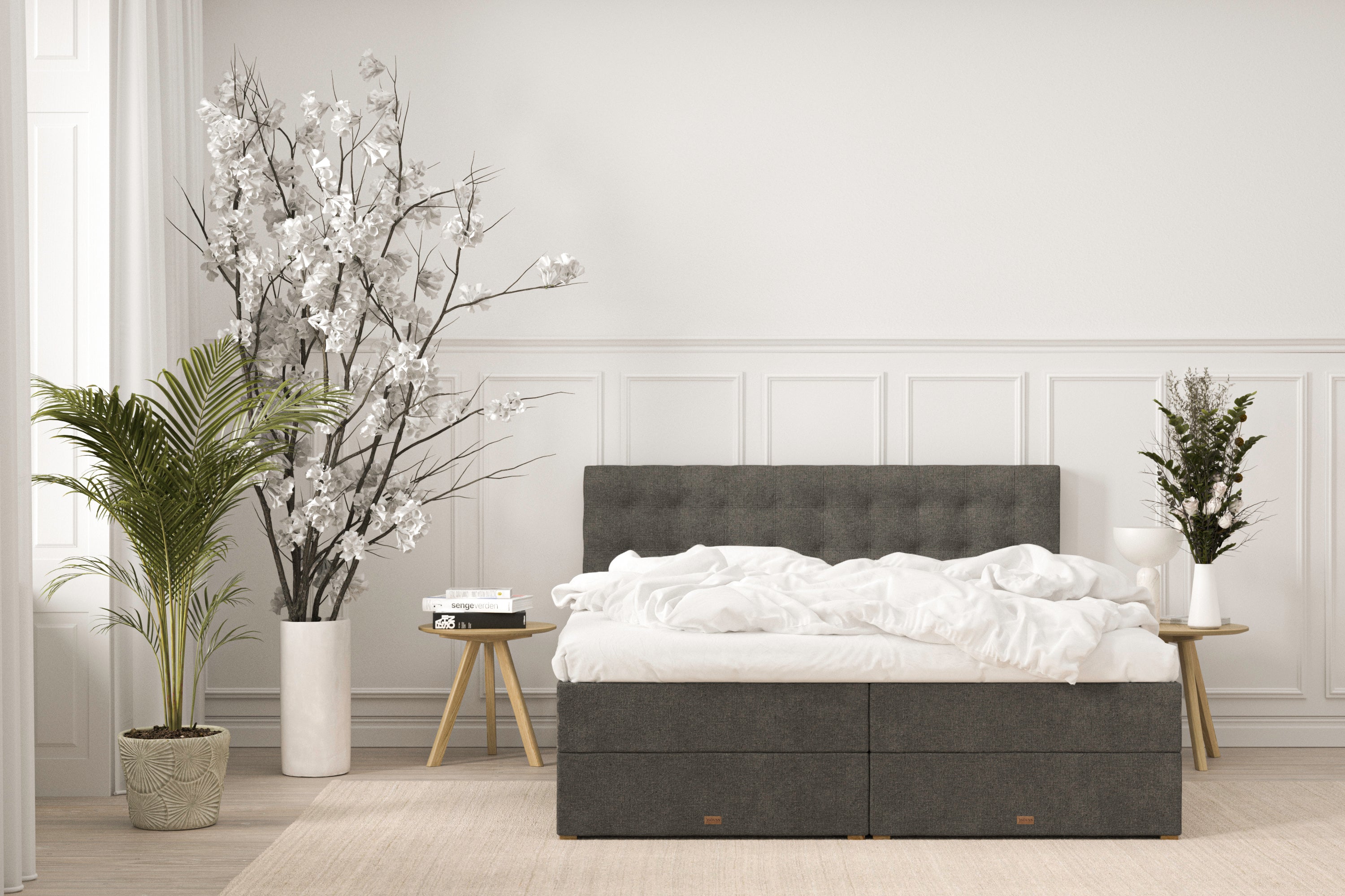 SÖVNN Freya Boxseng Med Opbevaring - 210x210 - Grå