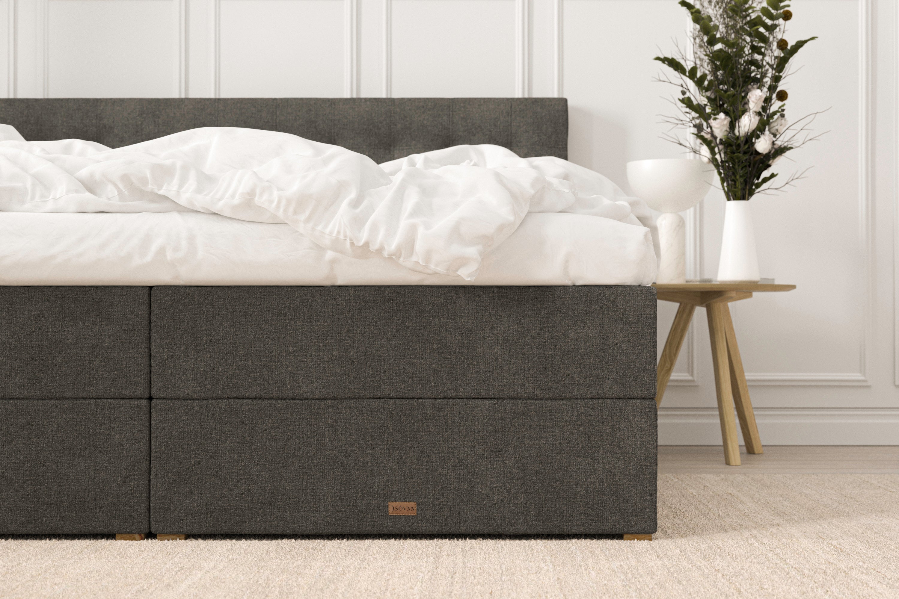SÖVNN Freya Boxseng Med Opbevaring - 210x210 - Grå