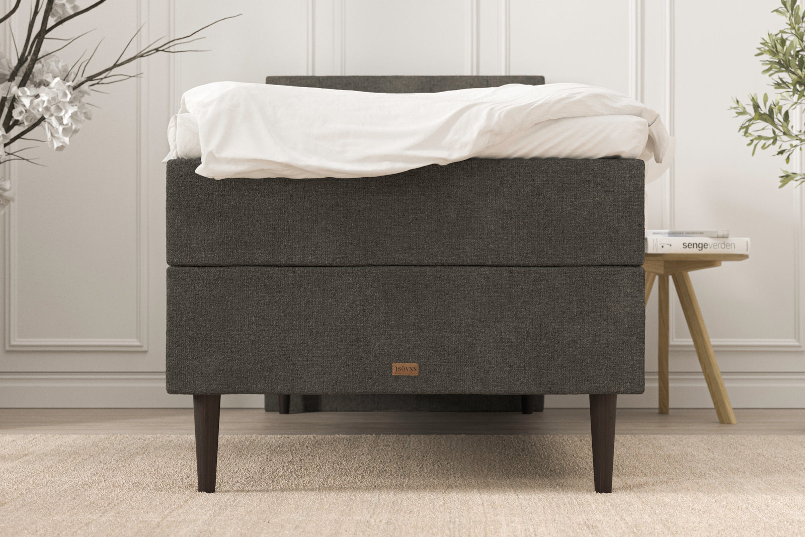 SÖVNN Nora Boxseng Med Opbevaring - 90x200 - Grå