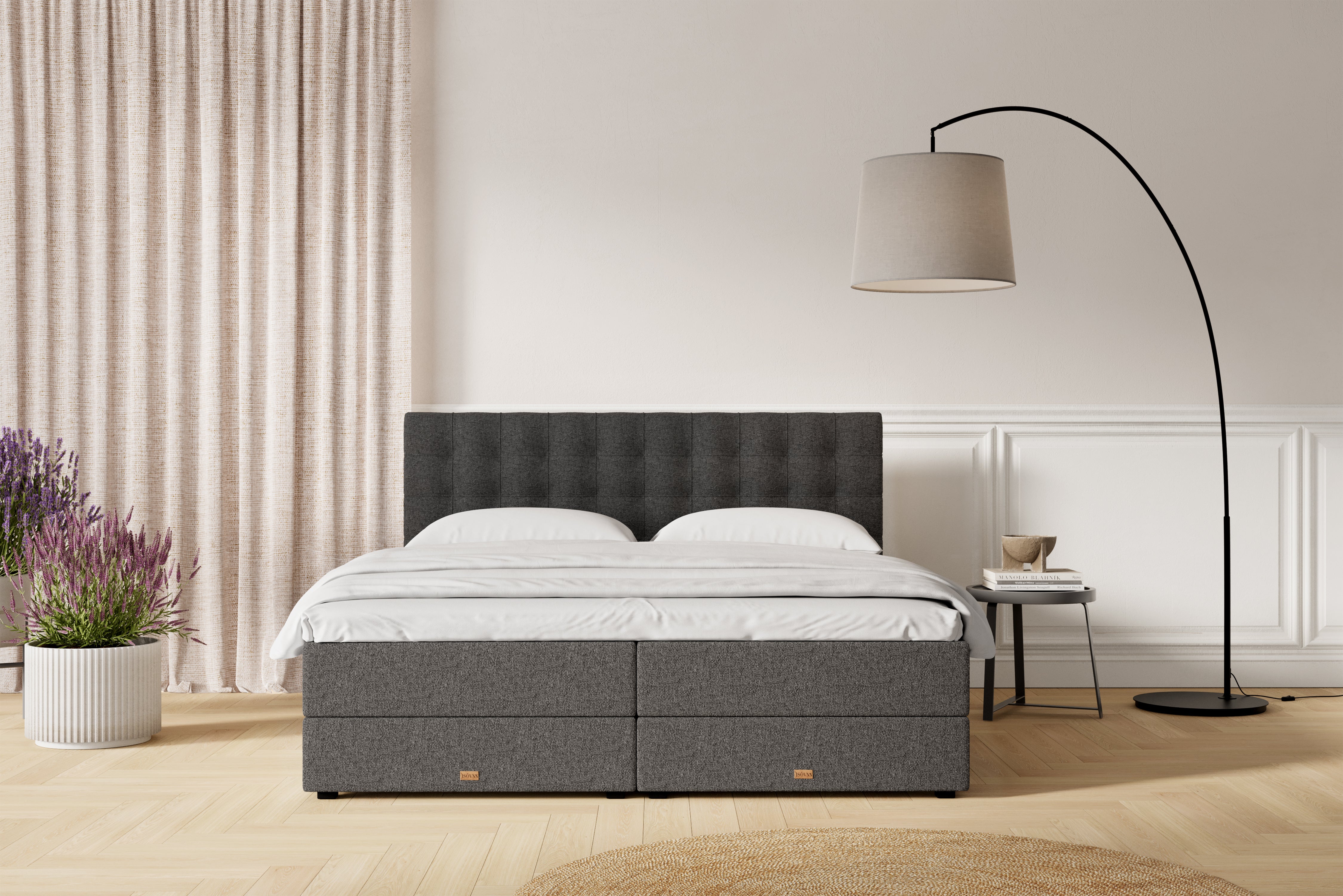 SÖVNN Xtra Boxseng Med Opbevaring - 180x210 - Grå