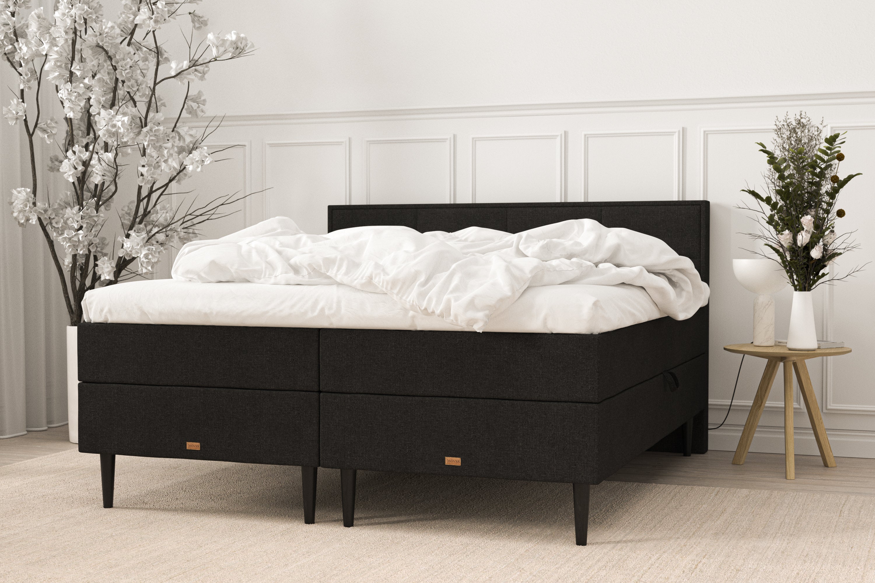 SÖVNN Klara Boxseng Med Opbevaring - 160x200 - Sort