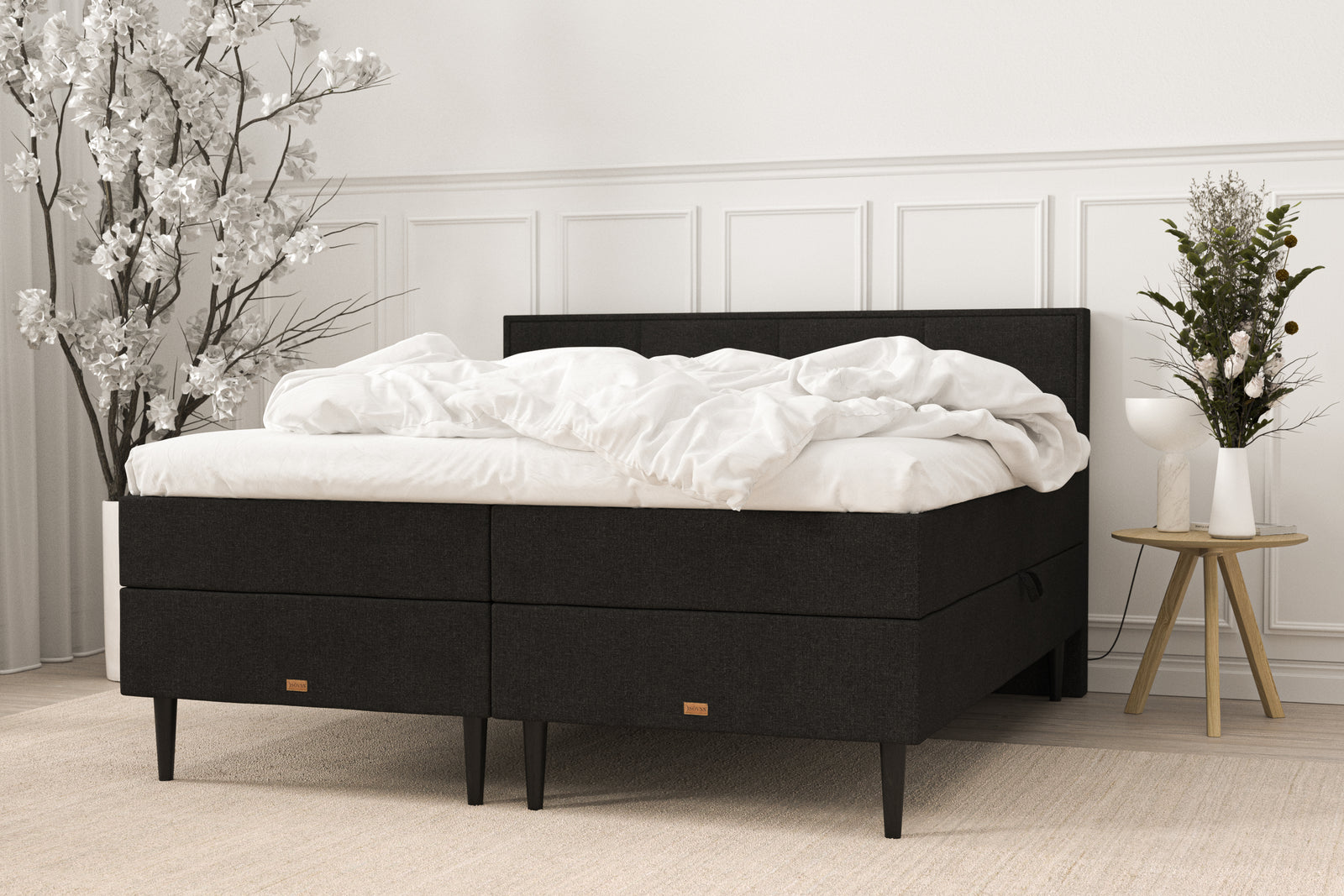 SÖVNN Alma Boxseng Med Opbevaring - 180x210 - Sort