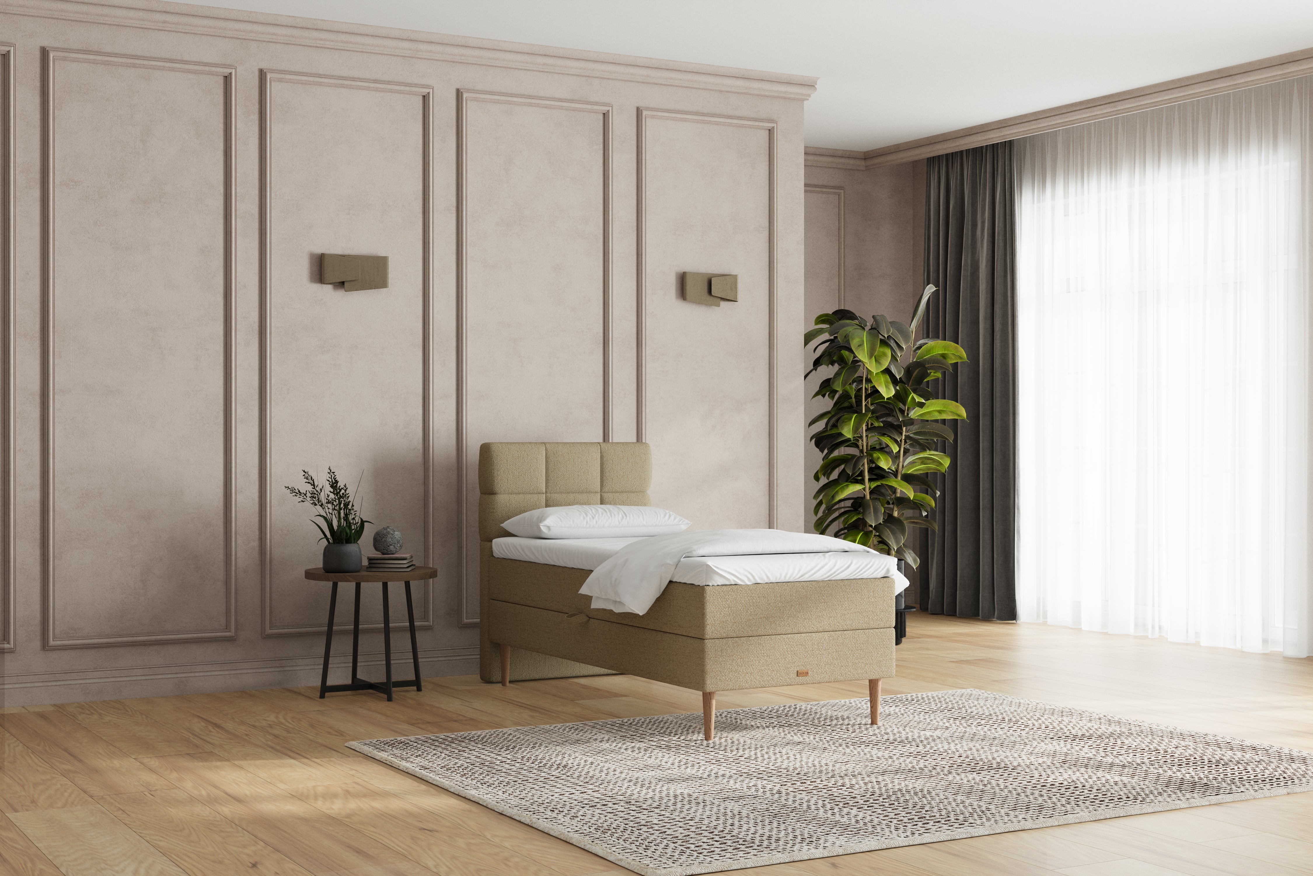 SÖVNN Zara Boxseng Med Opbevaring - 90x200 - Sand