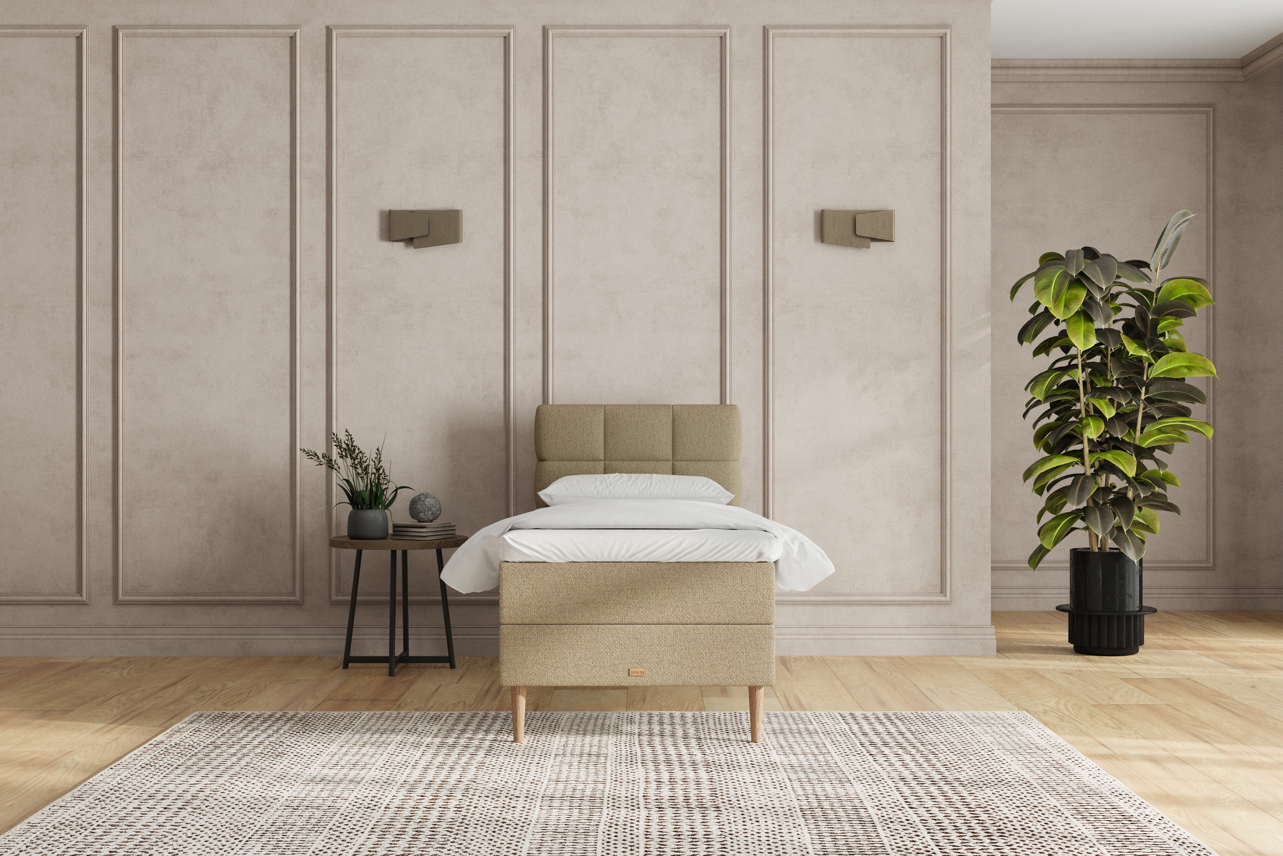 SÖVNN Zara Boxseng Med Opbevaring - 90x200 - Sand