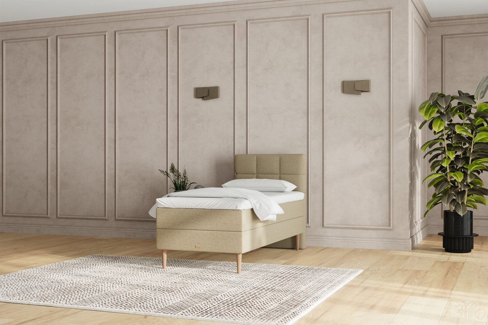 SÖVNN Zara Boxseng Med Opbevaring - 90x200 - Sand