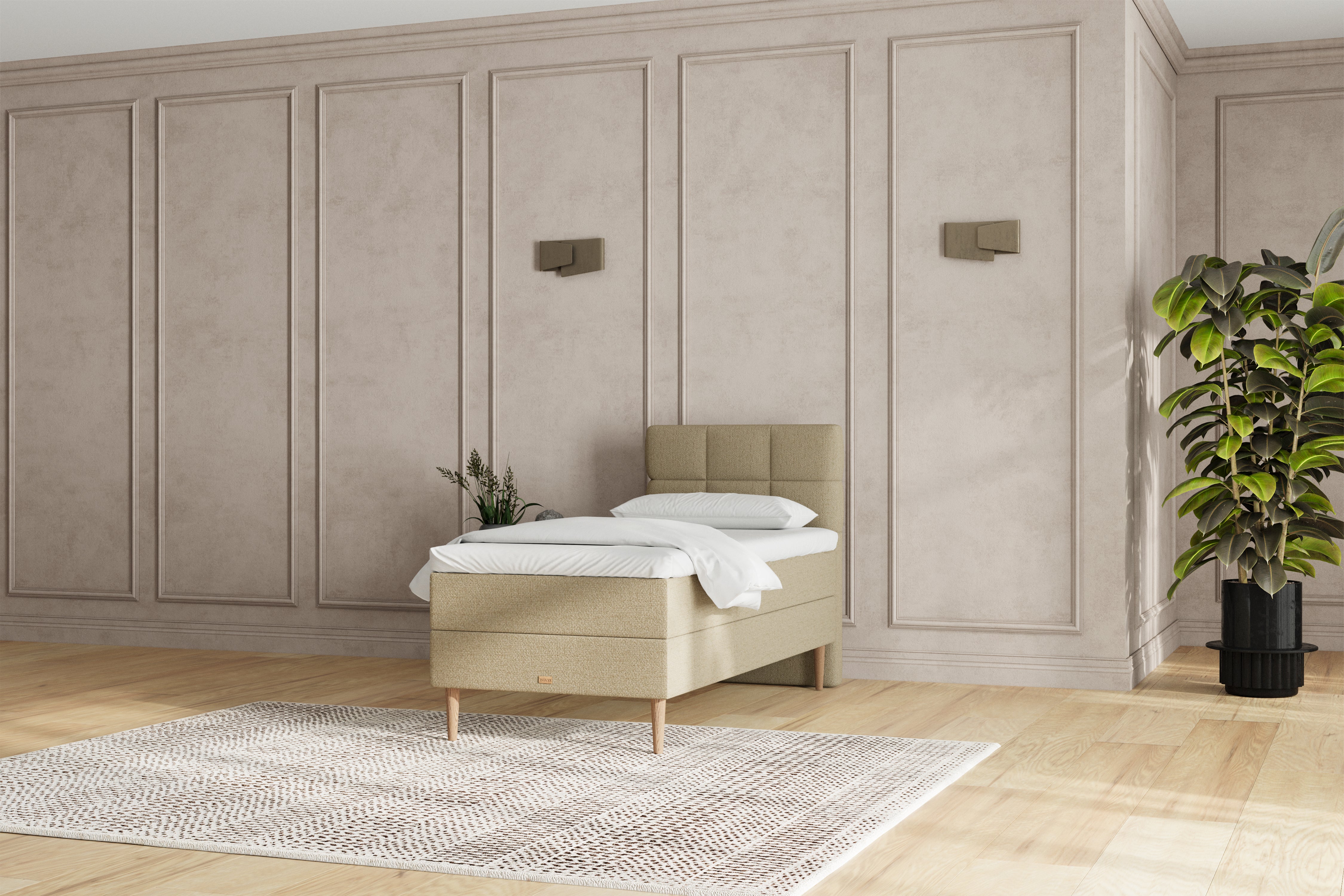 SÖVNN Zara Boxseng Med Opbevaring - 90x200 - Sand