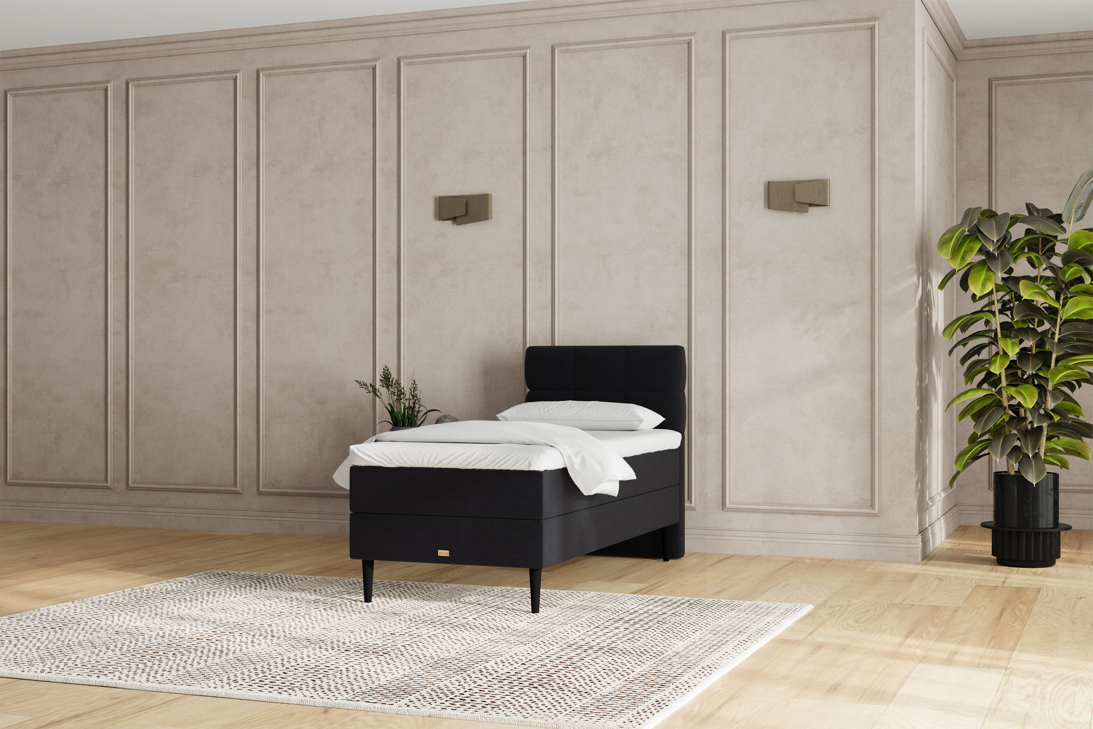 SÖVNN Zara Boxseng Med Opbevaring - 90x200 - Sort